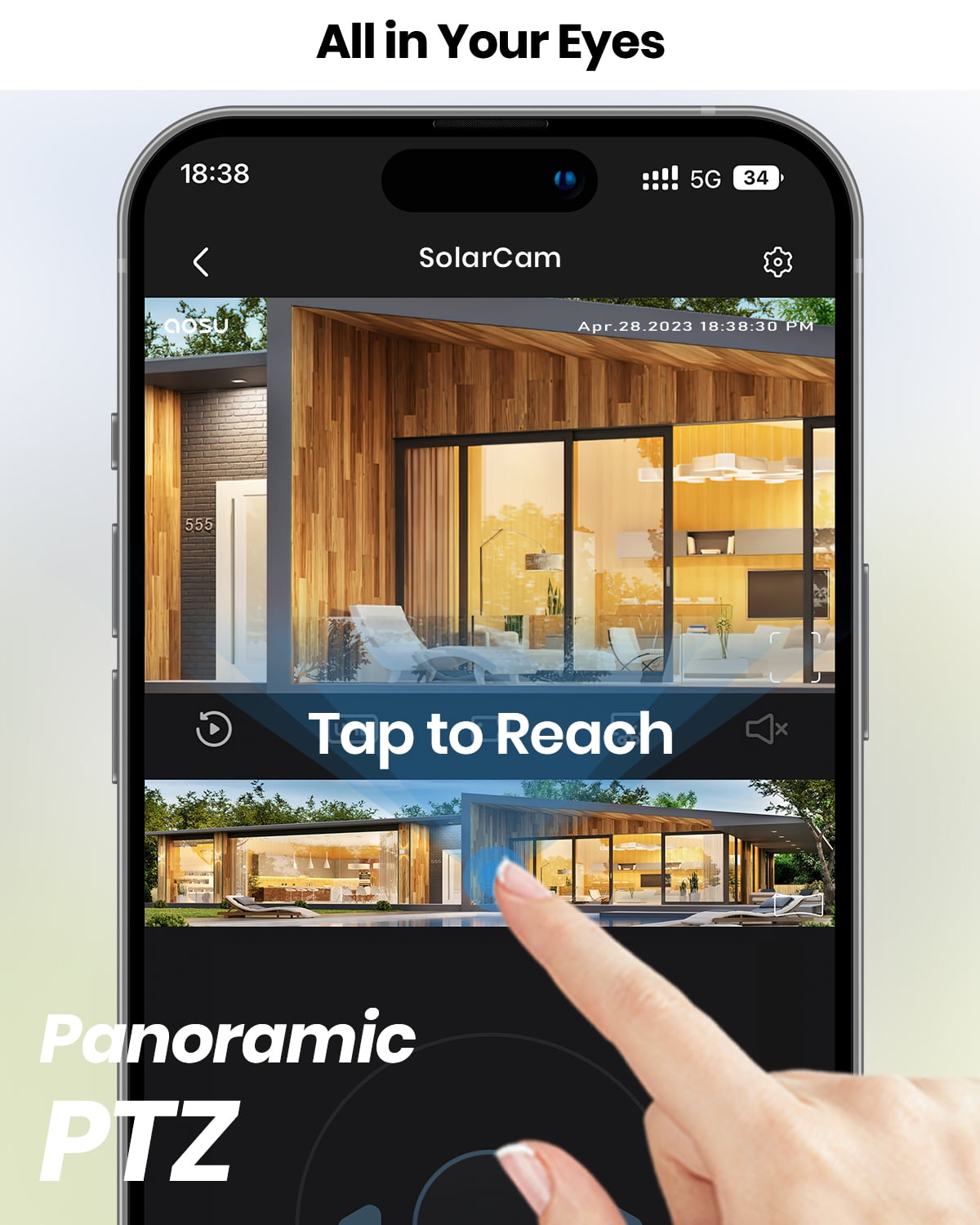 AOSU 2K Solar Security Camera Wireless WiFi, Outdoor Camera for home security,Auto Tracking ,Smart Siren Spotlights, works with Alexa/Google Assistant - Image 6