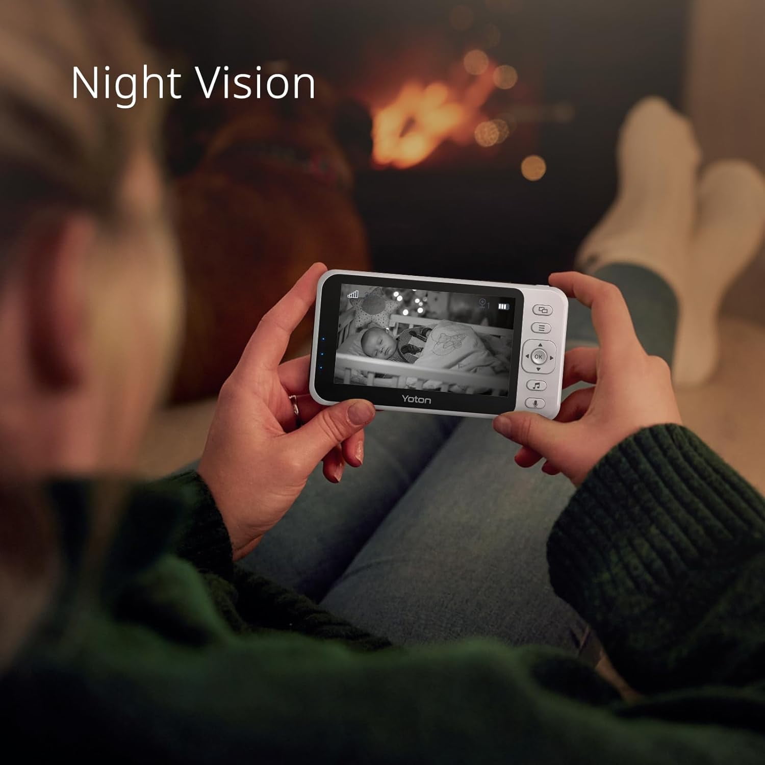 Yoton Video Baby Monitor with 4.3-Inch Display, 30-Hour Battery, Night Vision, Two-Way Talk - Image 6