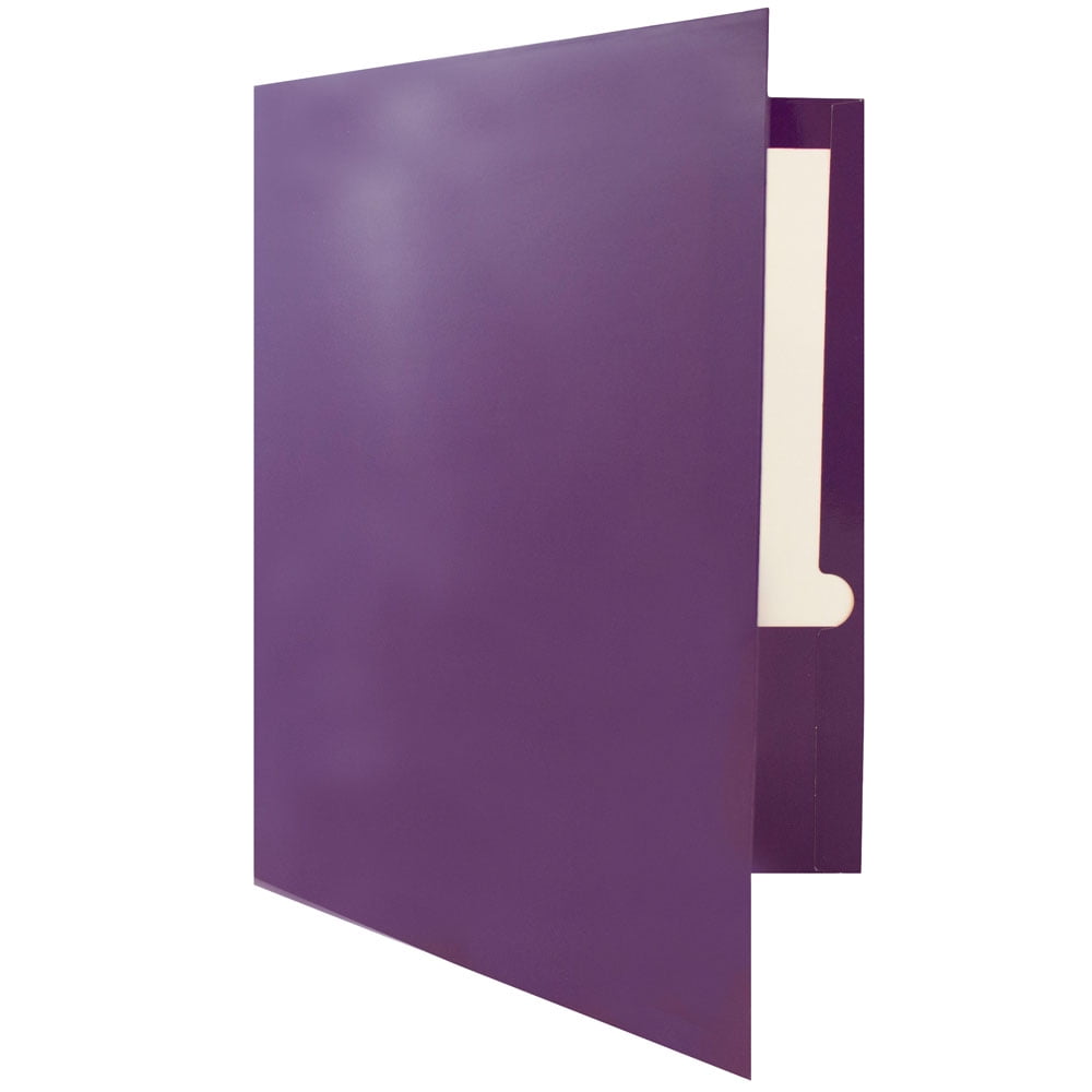JAM Paper Glossy Two Pocket Folders, Purple, 100/Pack - Image 4