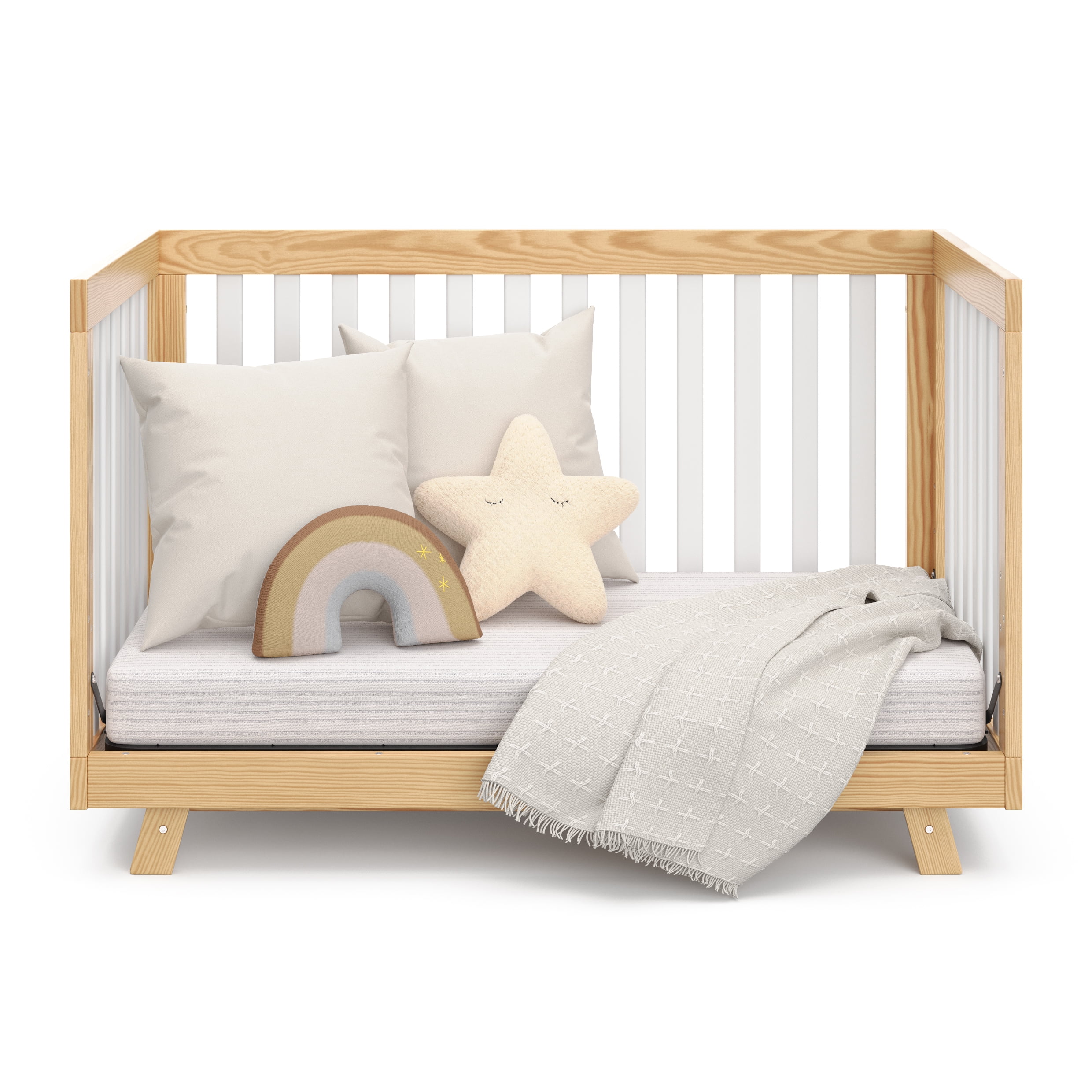 Storkcraft Beckett 3-in-1 Convertible Baby Crib, Natural/White - Image 11