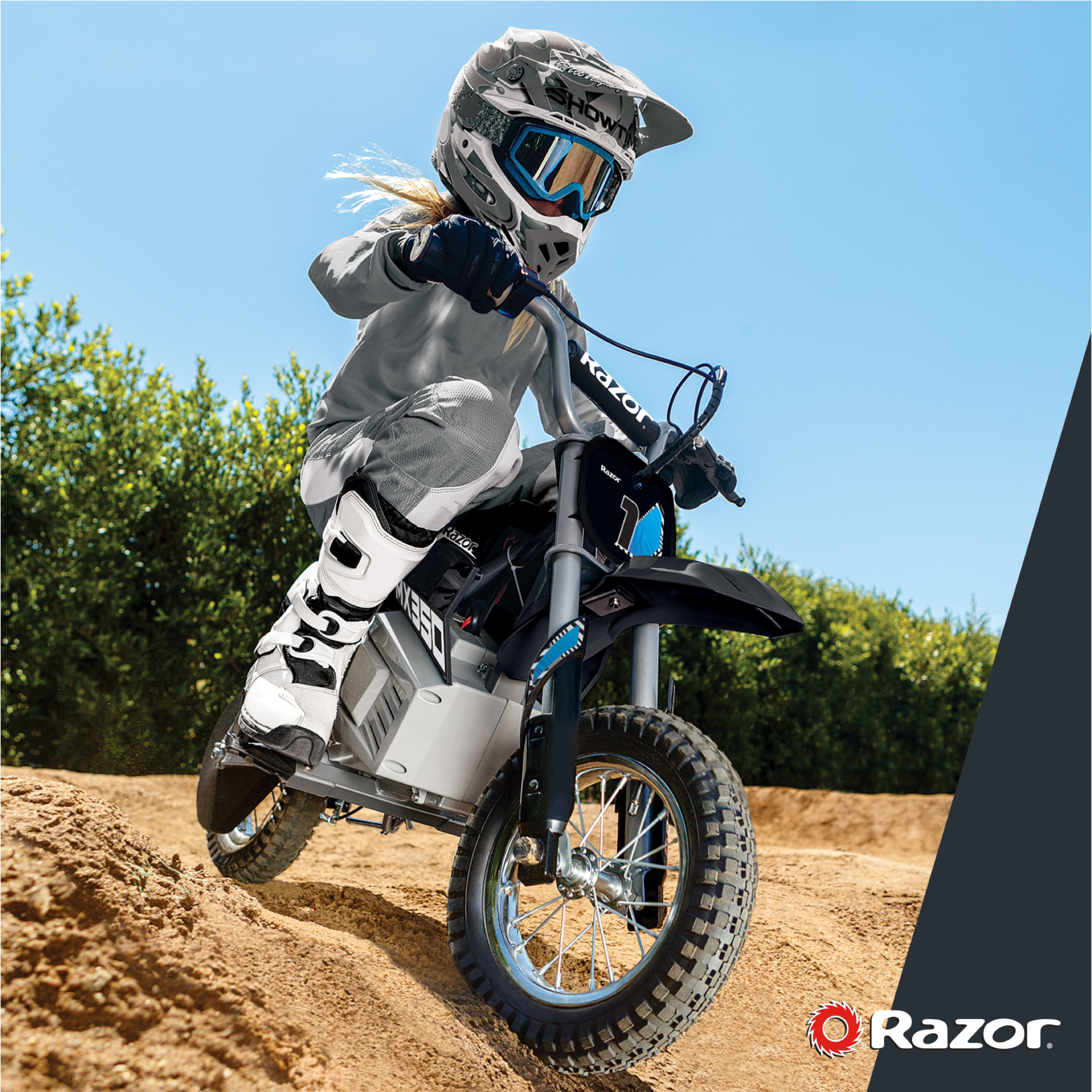 Razor Dirt Rocket MX350 - Black with Decals, up to 14 mph, 24V Electric Dirt Bike for Child 8+ - Image 11