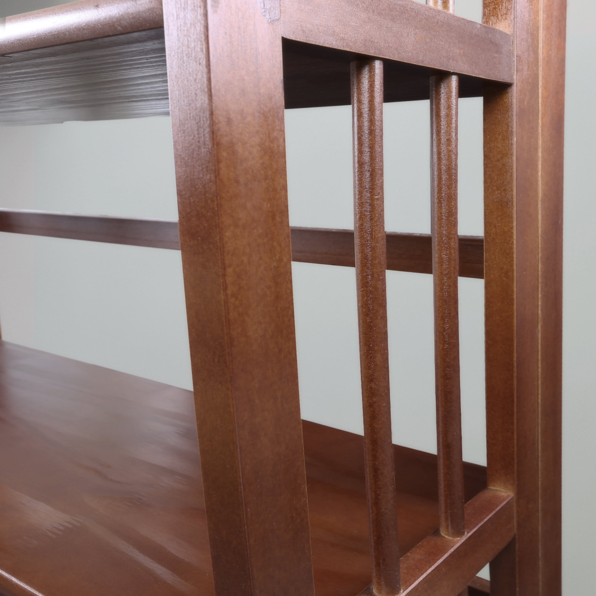 3-Shelf Folding Stackable Bookcase 27.5" Wide-Walnut - Image 5