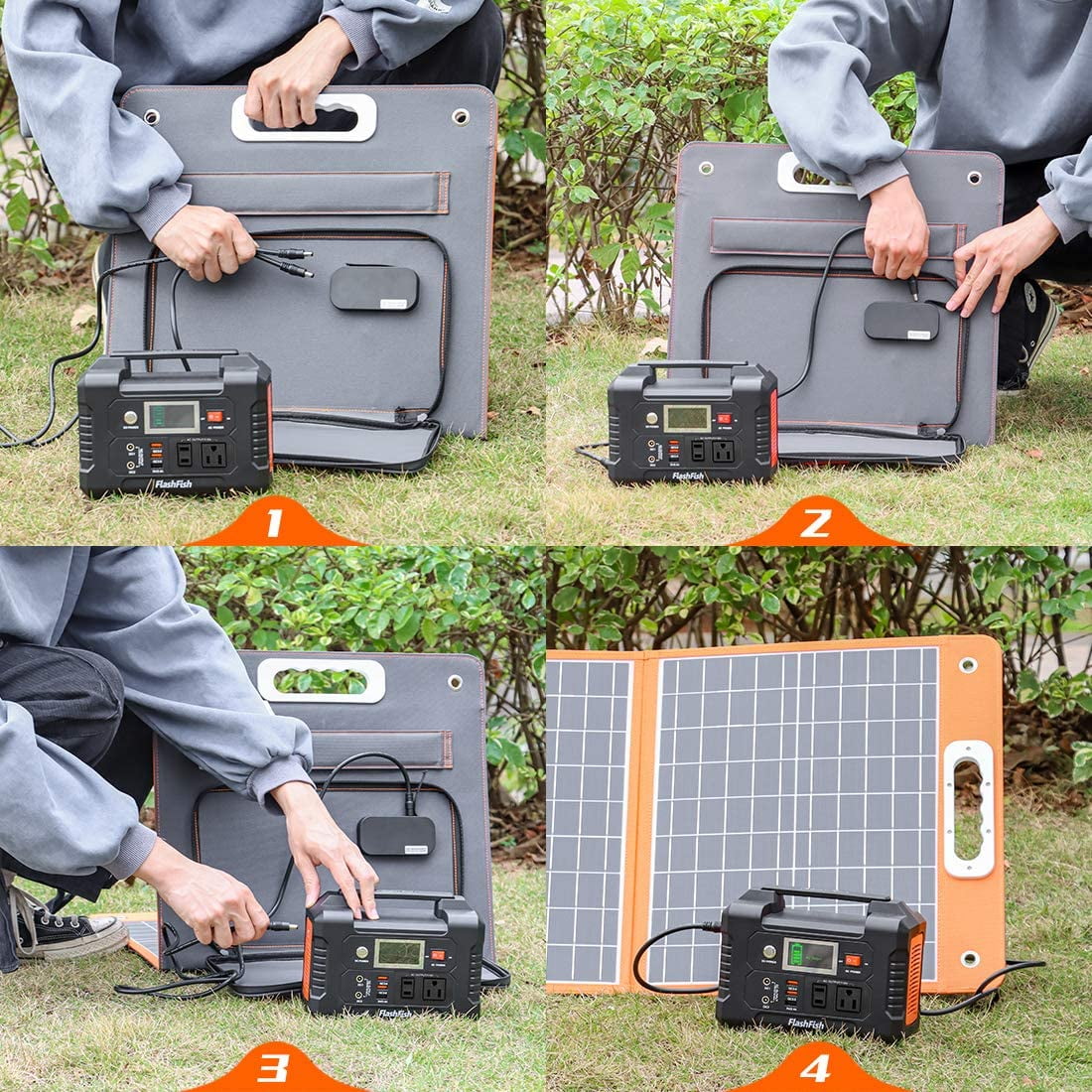 Flashfish 60W Portable Solar Panel for Power Station, 18V Foldable Solar Charger with Adjustable Kickstand & Type-C USB Output for Outdoor Charging Camping - Image 10