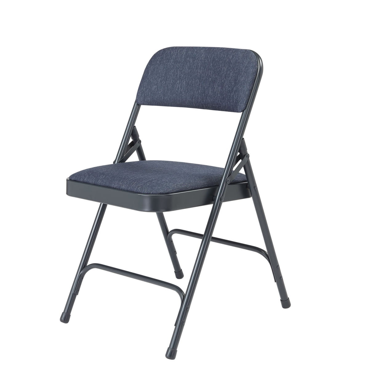 (Pack of 4) NPS® 2200 Series Fabric Upholstered Double Hinge Premium Folding Chair, Imperial Blue Fabric/Char-Blue Frame - Image 5