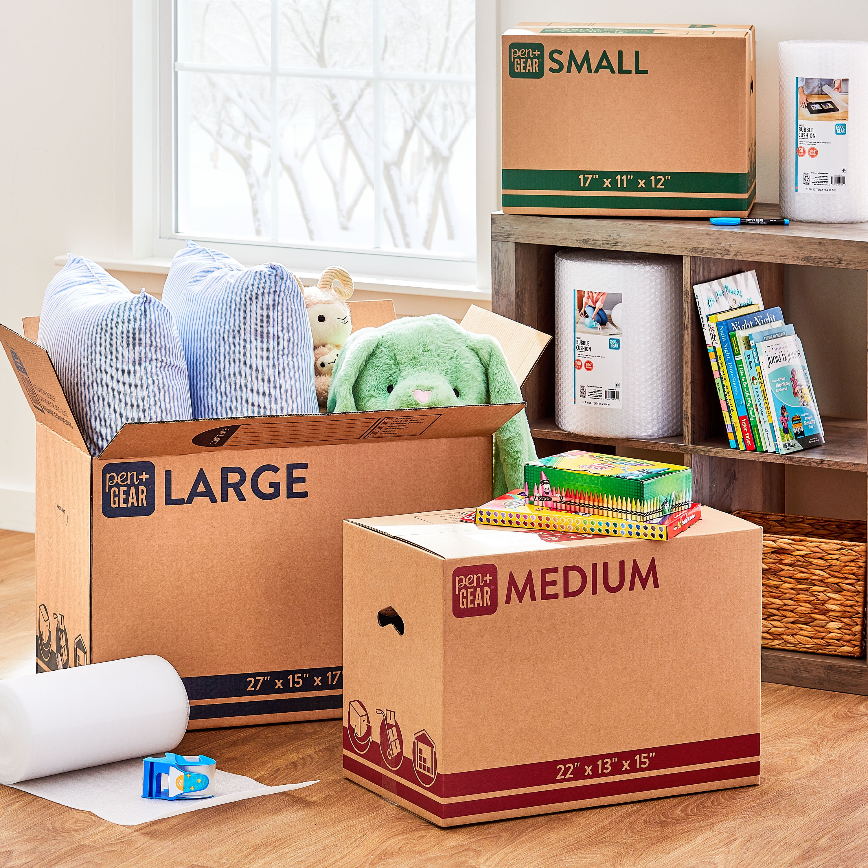 Pen+Gear Recycled Moving and Storage Boxes, Large, 27" x 15" x 17.5", Kraft, 25 Count - Image 6