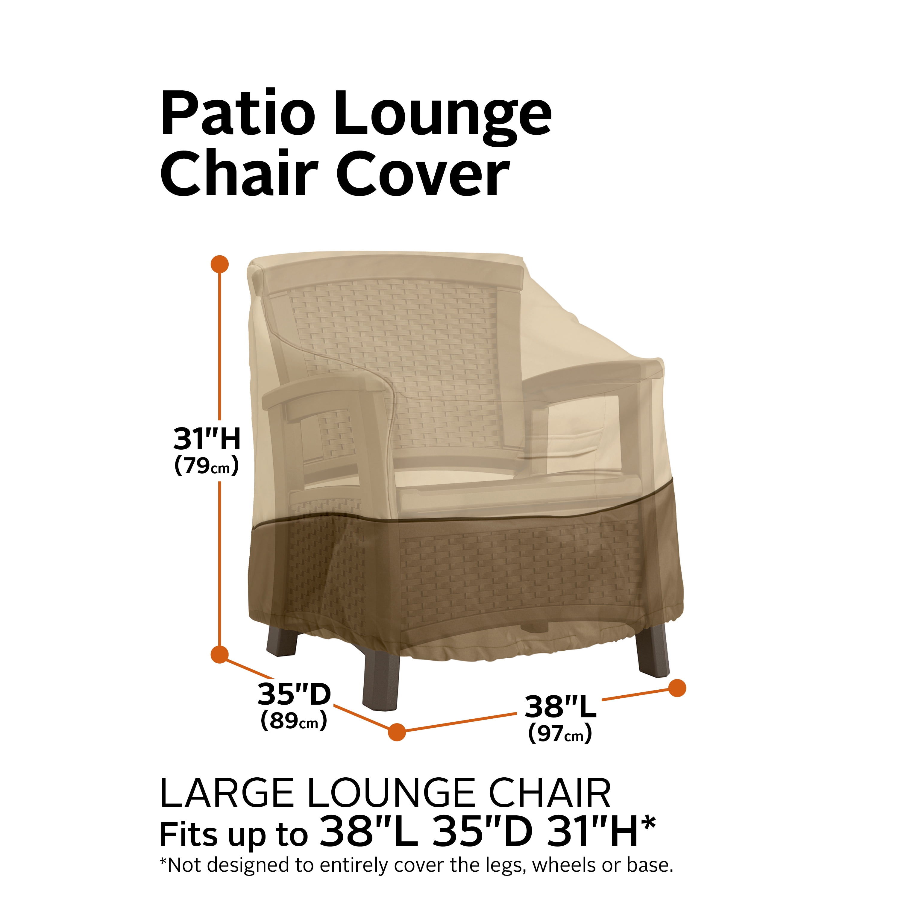 Veranda Patio Lounge Chair/Club Chair Cover - Outdoor Furniture Cover, Fits Chairs 35"L x 38"D - Image 3