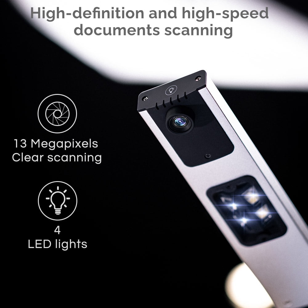 iOCHOW Portable Document Camera: High Definition 13MP Document Scanner USB Visualizer Up to Size A3 Multilingual OCR Detection for Remote Lessons Office and Education, Not Compatible with Mac - Image 6