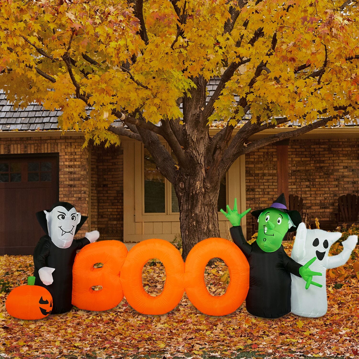 Haunted Hill Farm 10 ft Wide BOO Sign with Lights Halloween Blow Up Inflatable, HIBOOSGN101-L - Image 5