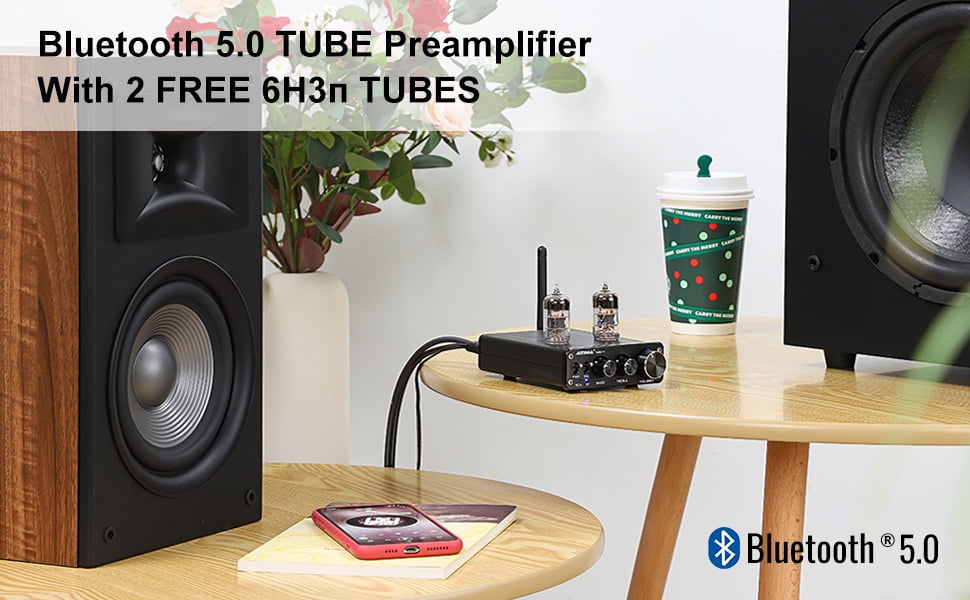 AIYIMA Tube T7 Audio 6N3 Tube Preamp Bluetooth 5.0 Warm Vacuum Buffer Preamplifier with Treble Bass Tone for Home Theater System HiFi Stereo Vacuum Bile Tube - Image 10