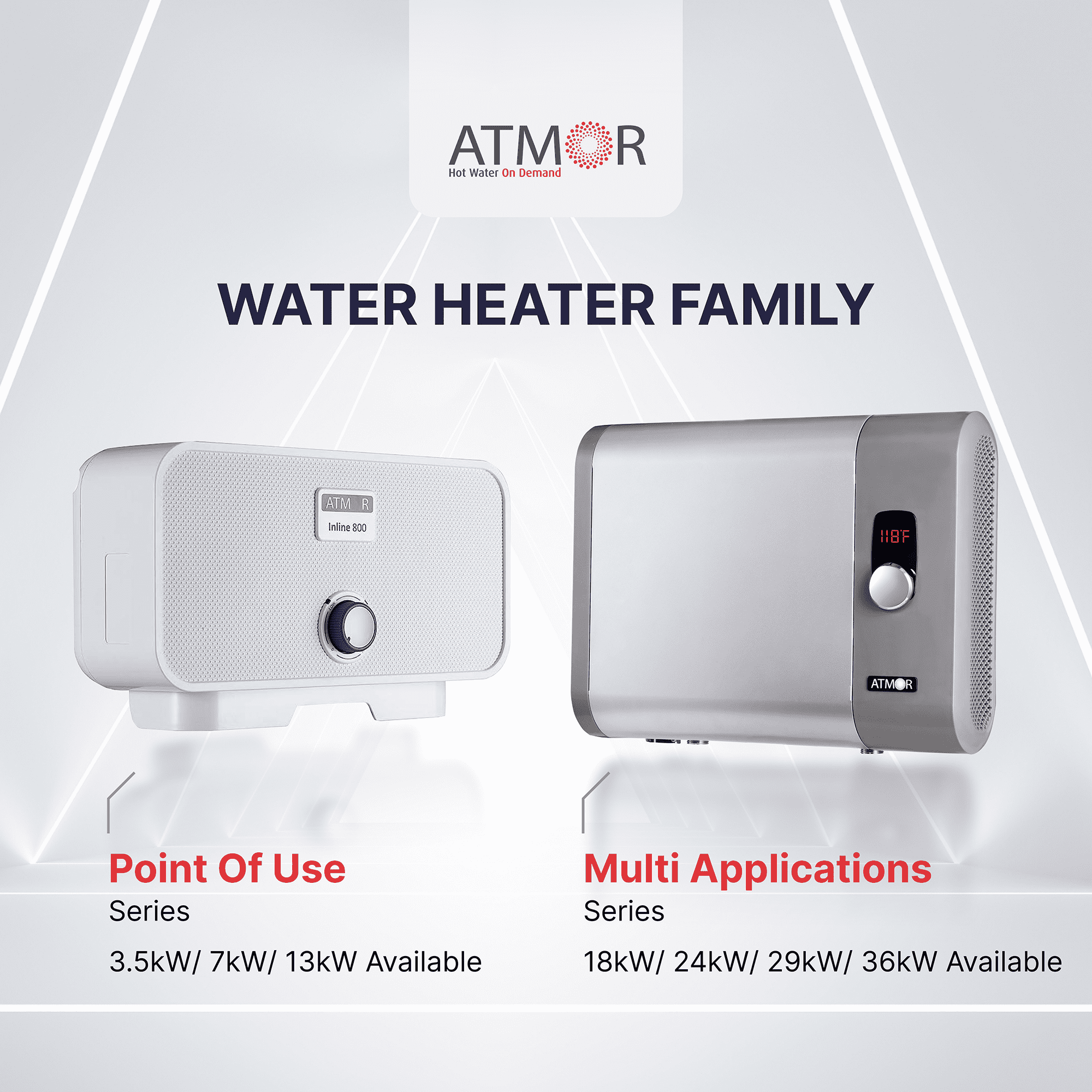 Atmor 18kW 3.73 GPM Electric Tankless Water Heater, ideal for 1 bedroom home, up to 3 simultaneous applications - Image 6