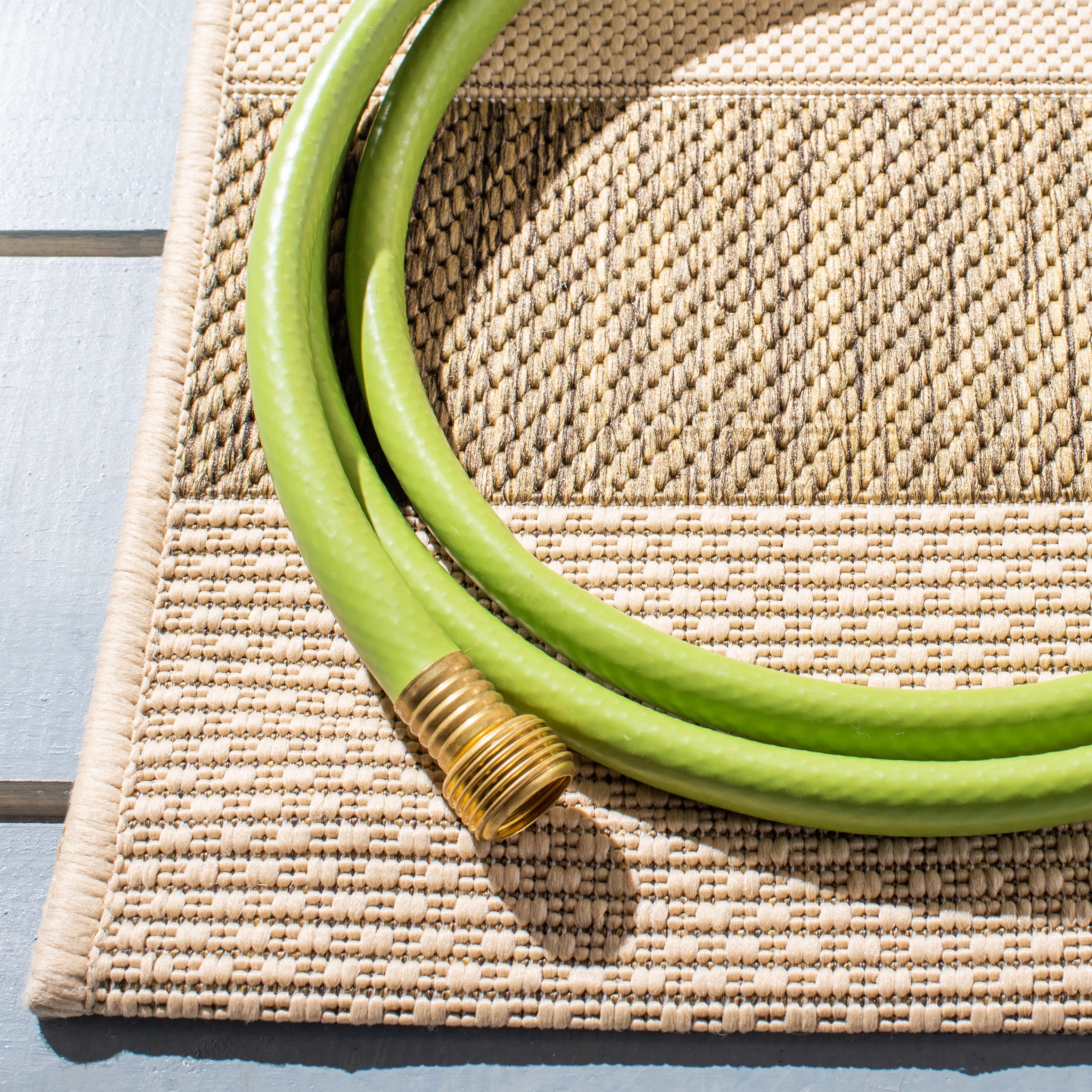 Safavieh Courtyard Caroline Striped Indoor/Outdoor Runner Rug, Brown/Bone, 2'3" x 18' - Image 9