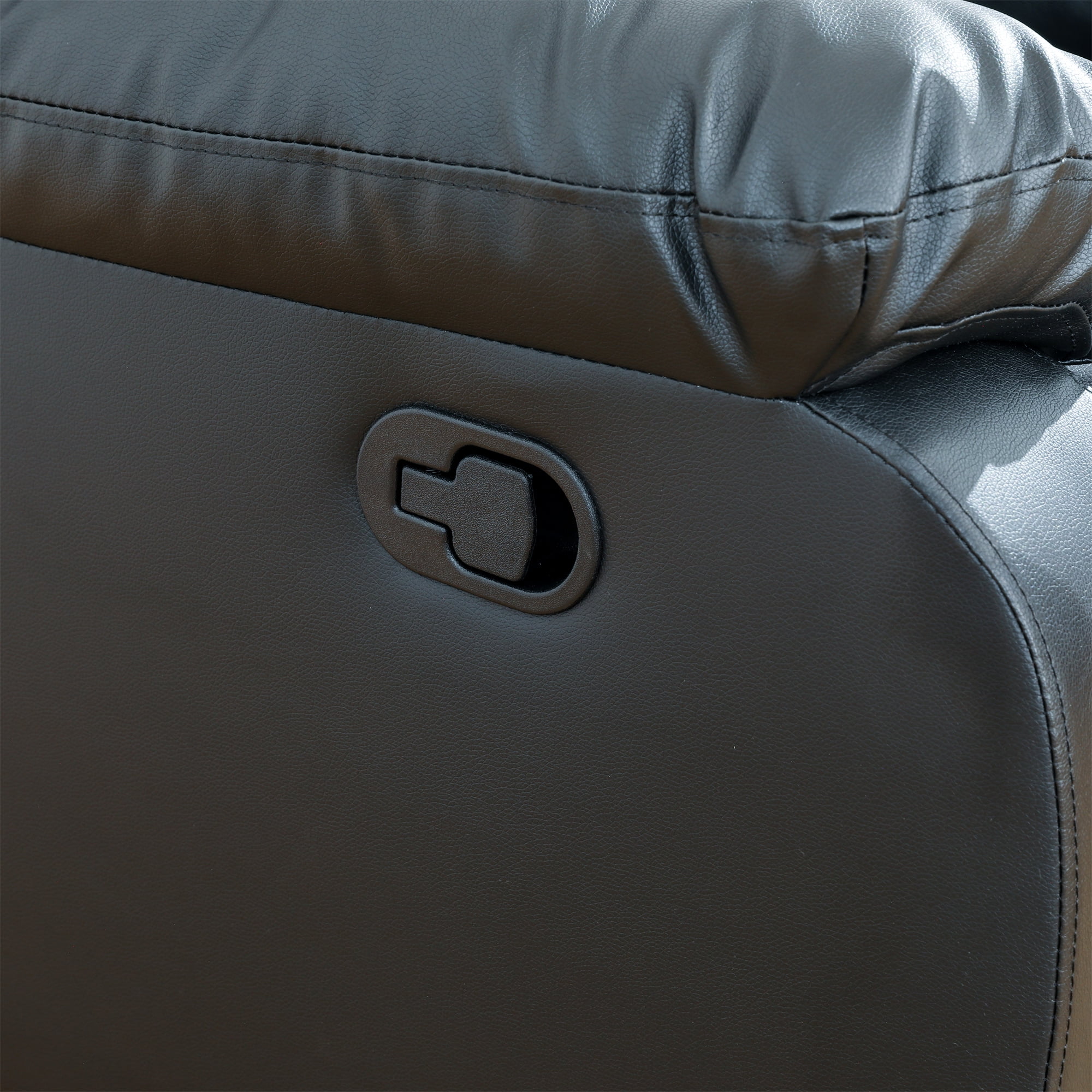 Aukfa Double Manual Recliner Chair, Overstuffed Loveseat with Cupholder for Living Room, Black - Image 7