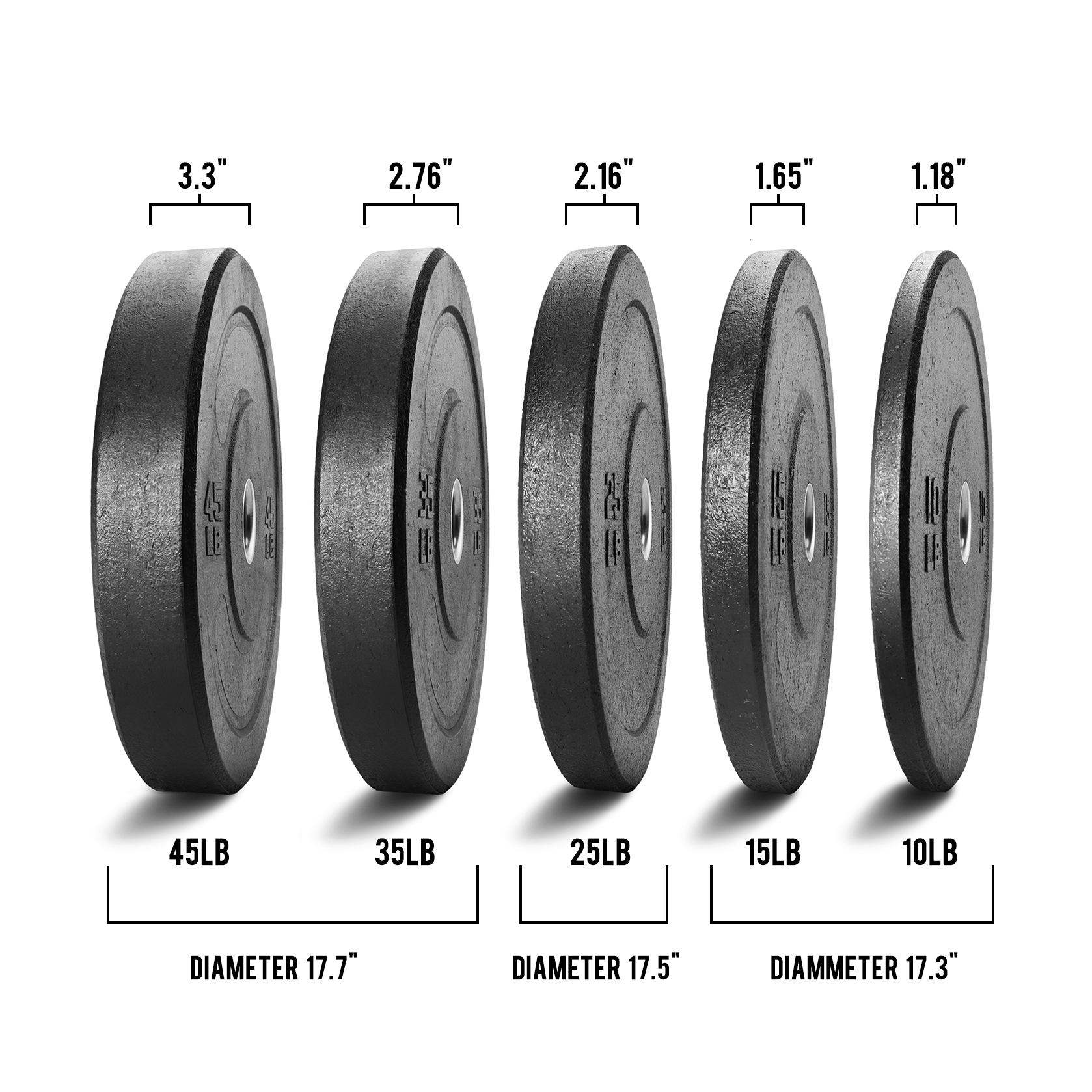 XPRT Fitness Olympic Crumb Rubber Bumper Plate 10 lb. PAIR - Weight Lifting Plate for Cross Training, Olympic Lifting, Power lifting, Strength & Conditioning, Fits 2" Diameter Barbell - Image 3