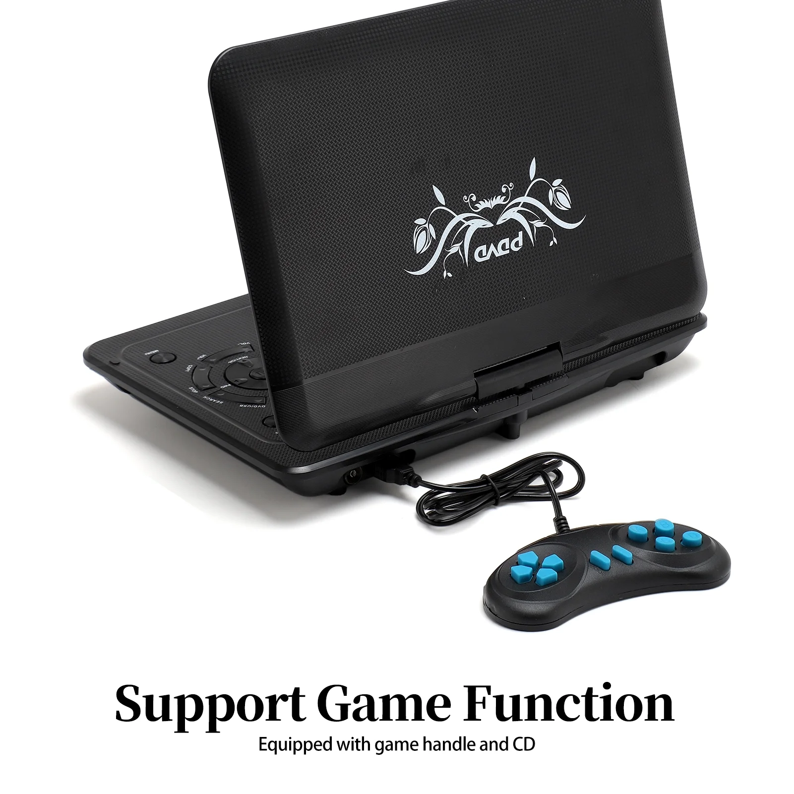 13.9inch Portable DVD Player, 10.1" Swivel Screen, Built-in Rechargeable Battery Car DVD Player, Support CD/DVD/SD Card/USB/Connect TV, Remote Control, Black - Image 8