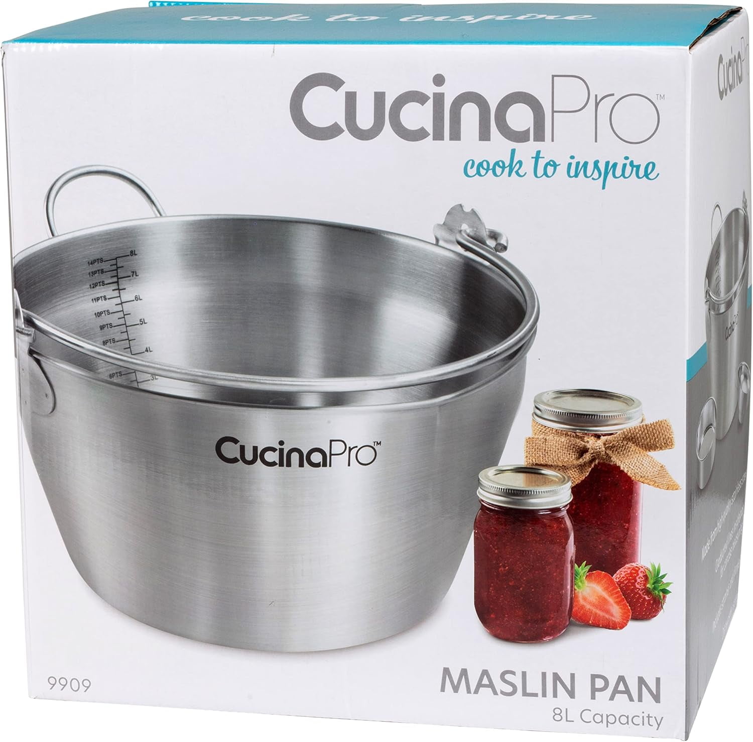 2 Gallon Stainless Steel Maslin Jam Pan, 8 Quarts - Dishwasher Safe, Pouring Spout, Great for Making Jellies and Jams - Image 4