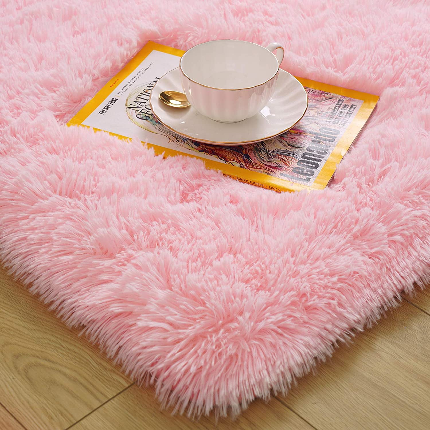 Noahas Soft Fluffy Area Rug for Living Room Bedroom Shaggy Accent Carpets for Kids Girls Rooms Pink, 5 x 8 Feet - Image 7