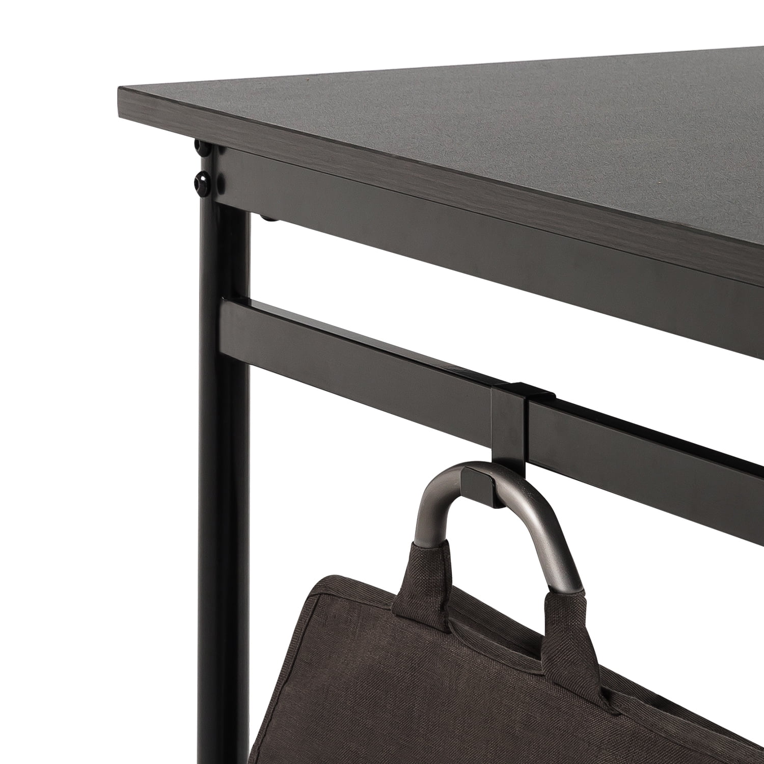 Zinus Tresa Black Metal Desk with Storage and Monitor Stand, 23 x 55 x 29 in - Image 5