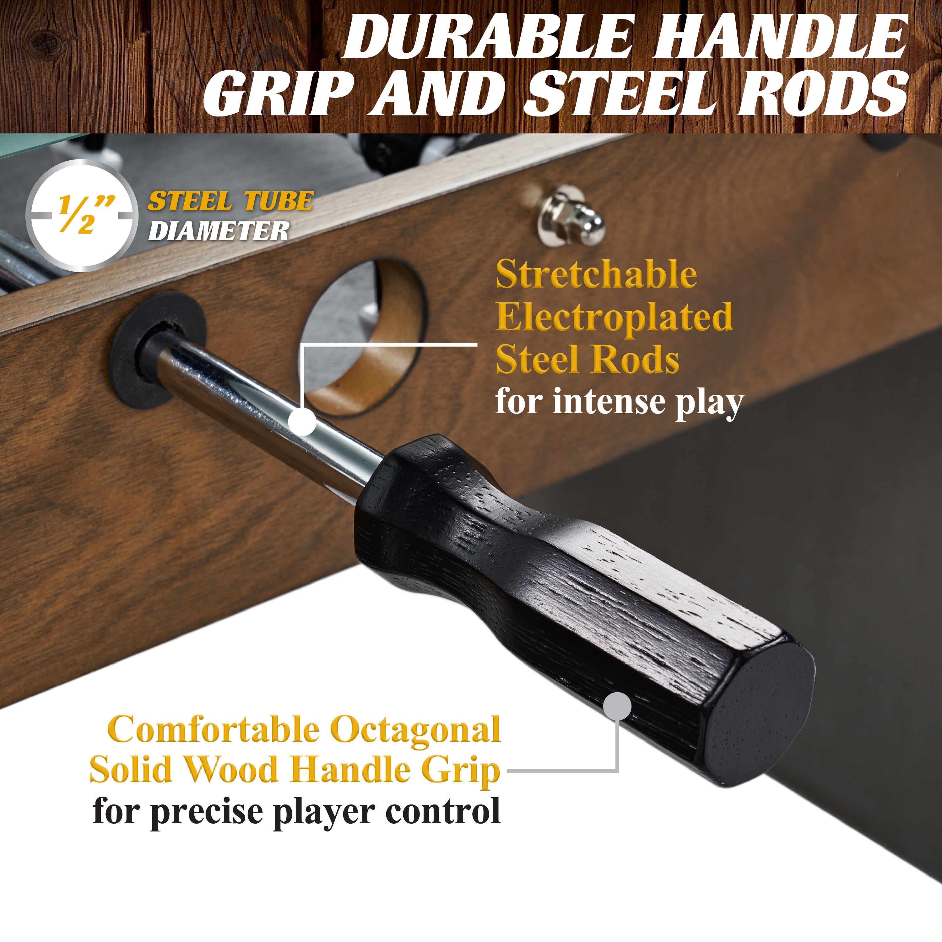 40" Urban Foosball Coffee Table with Tempered Glass, Soccer, Accessories Included by Barrington Billiards - Image 4