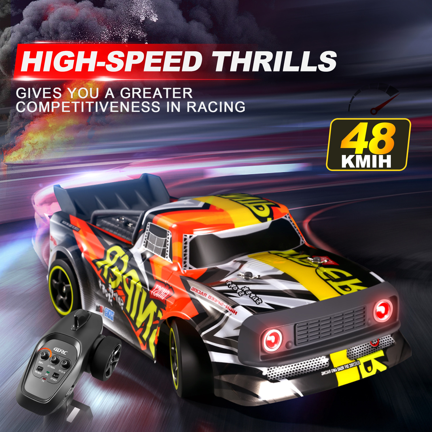 4DRC Car High Speed Remote Control Car 1:16 Scale 30+ MPH 4WD off Road Truck 2 Batteries 50+ Mins Play Gifts - Image 4