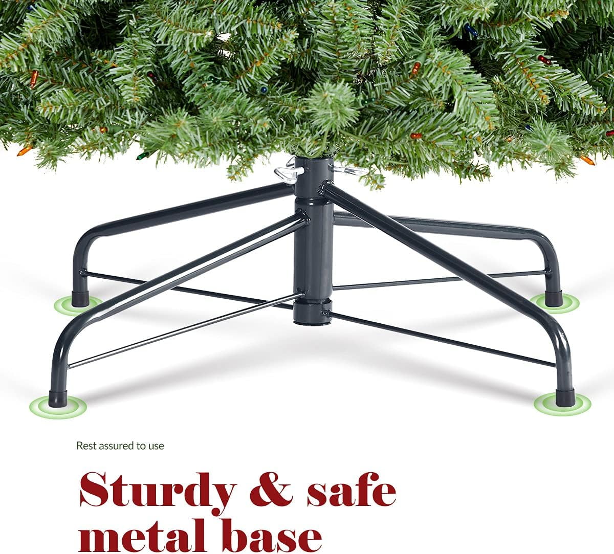 OasisCraft 6.5ft Pre-Lit Spruce Christmas Tree with 600 Color Lights, Artificial Multi-Color Xmas Tree - Image 5