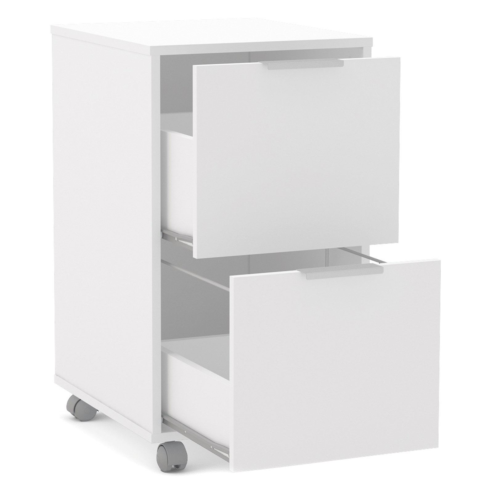 Polifurniture Durban Two Drawer Mobile Wood File Cabinet, White - Image 8
