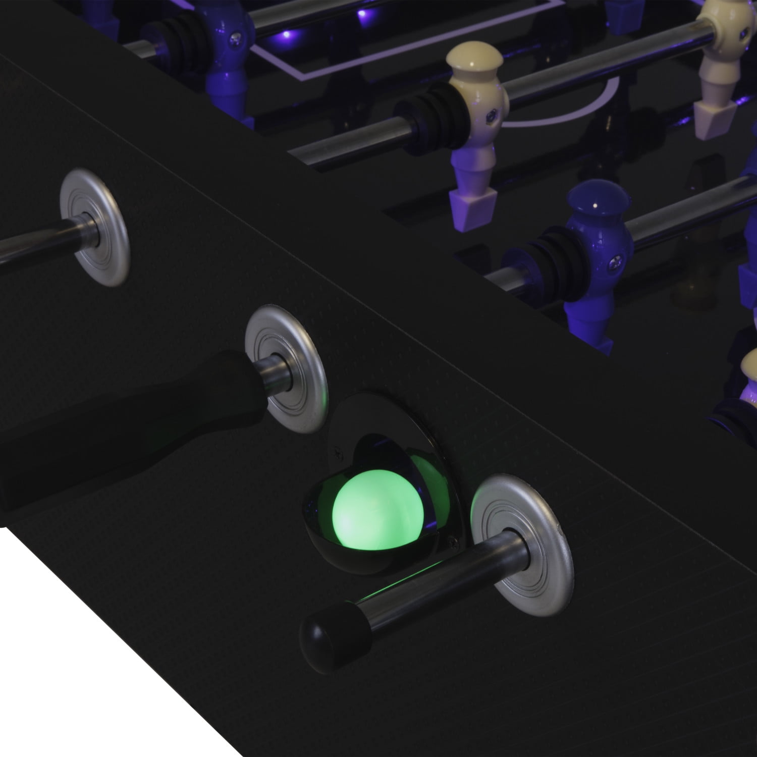 Atomic Azure LED Light Up Foosball Table with Interactive Inrail LED Lighting and Cascading Effects Paired with In Game Music - Image 8