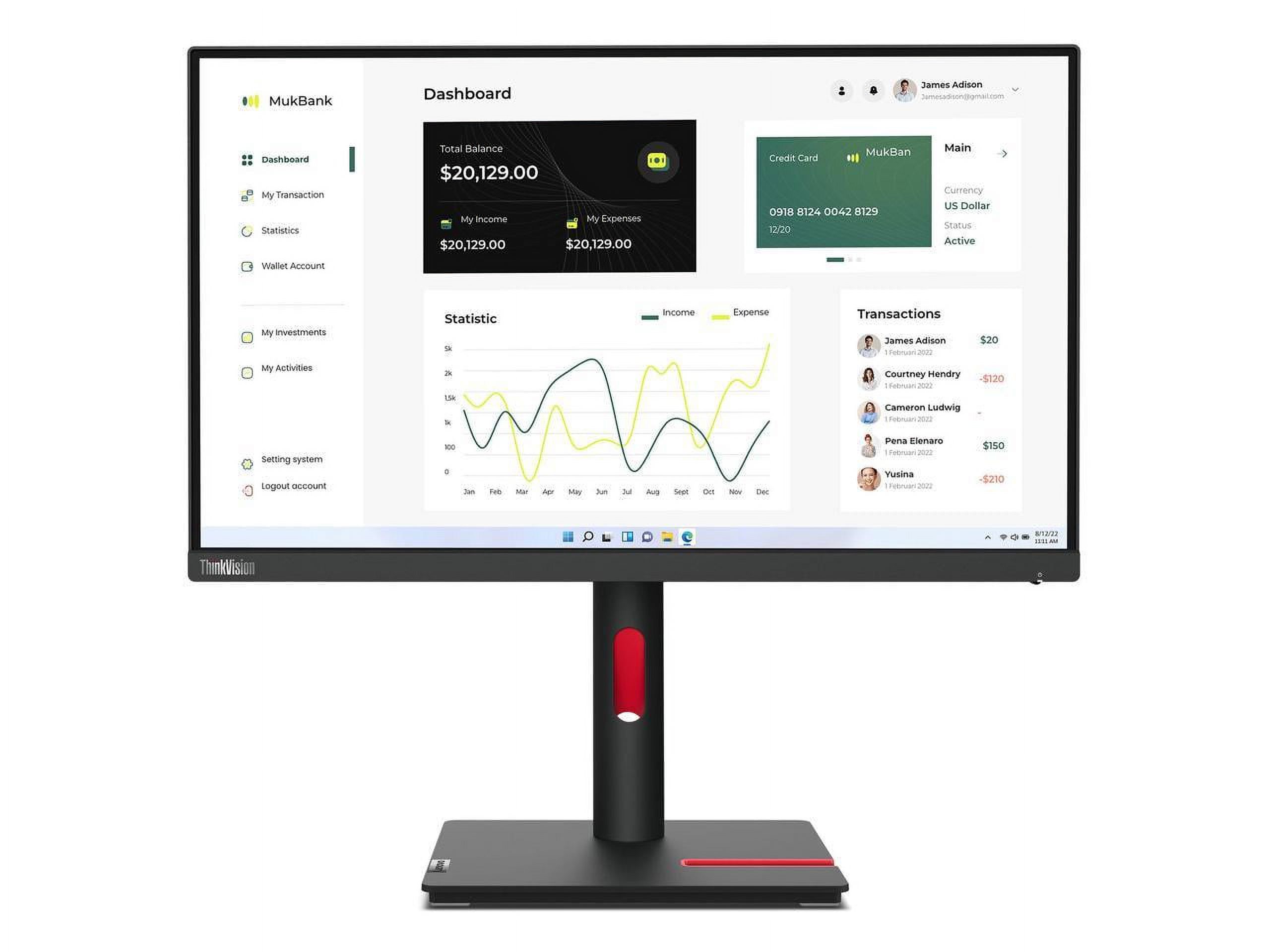 Lenovo ThinkVision 23 inch Monitor - T23i-30 - Image 14