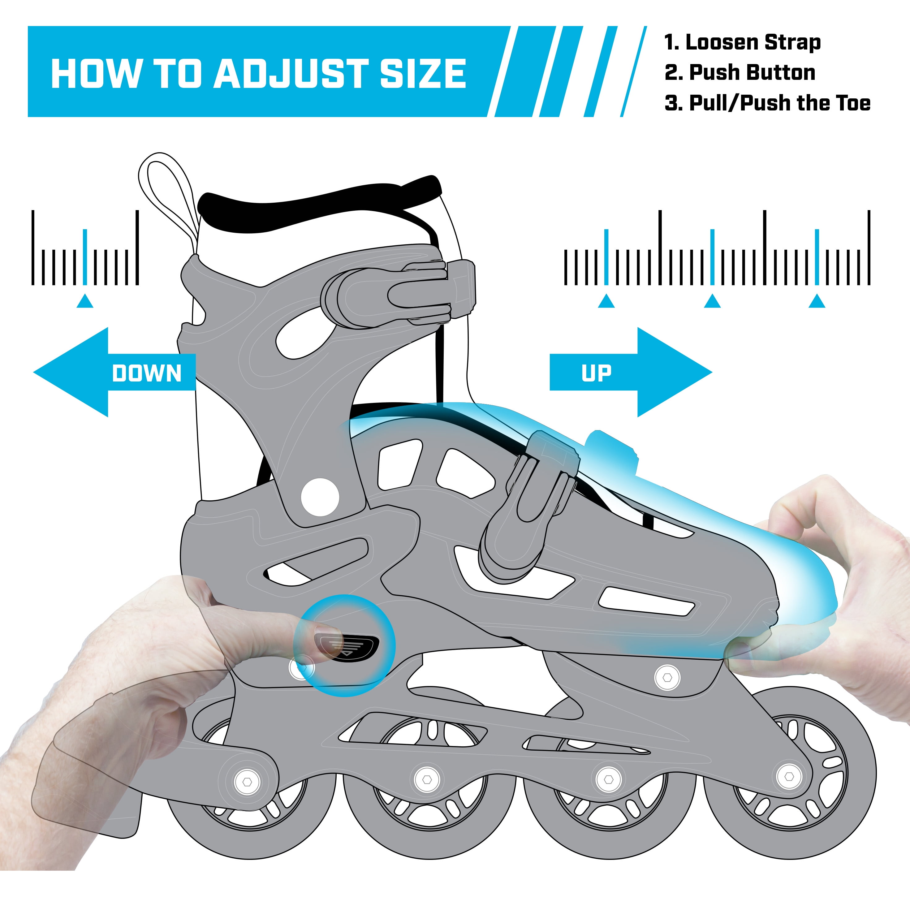 Roller Derby V-Tech 500 Women's Inline Skate with Adjustable Sizing, Mint - Image 4