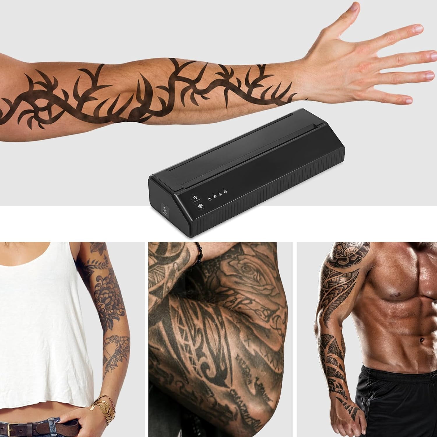 Aoresac Tattoo Transfer Portable 203DPI Stencil Machine Thermal Printer Wirelessly BT Photo Tester Paper Printer with 11pcs Transfer Paper - Image 5