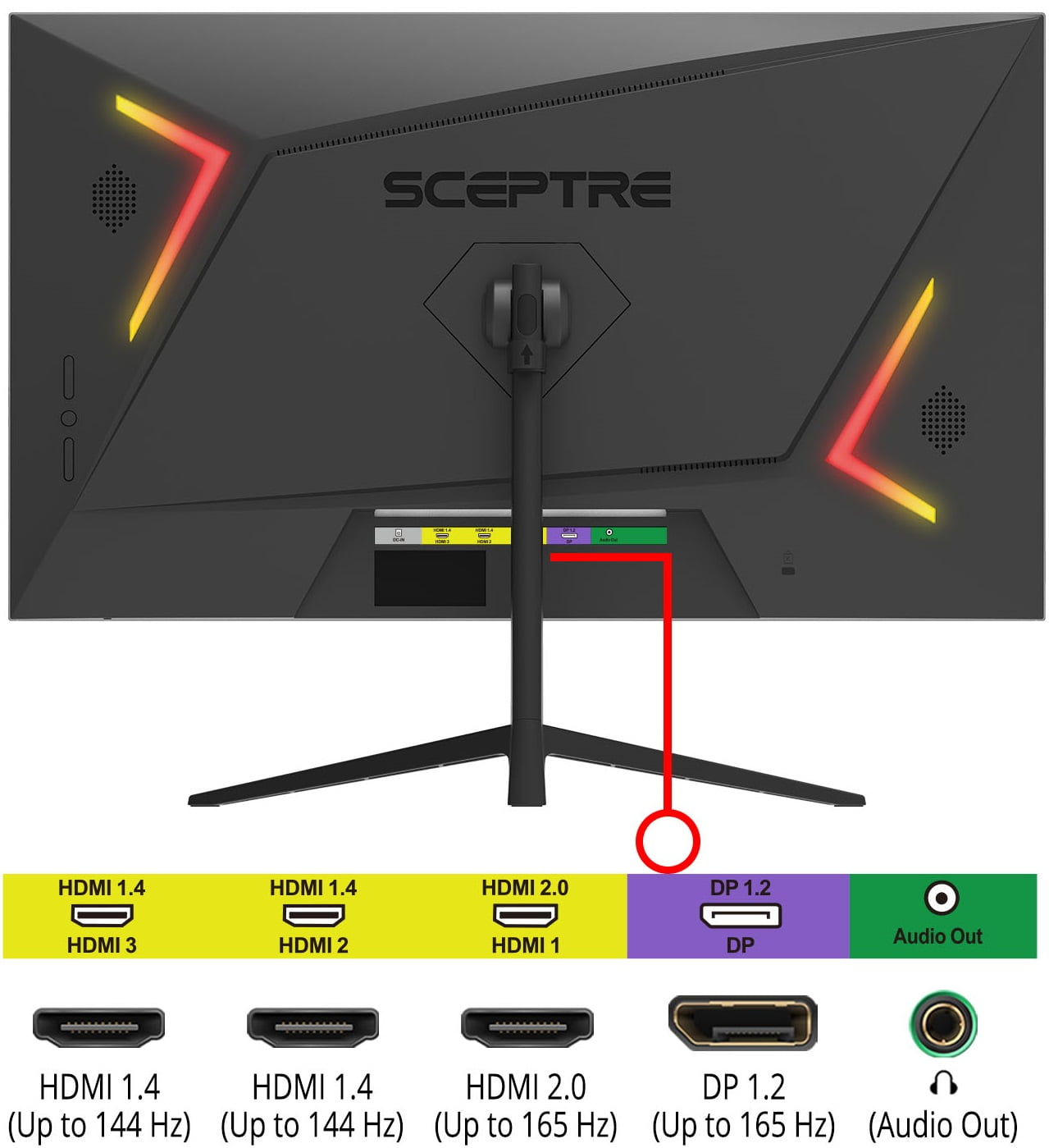 Sceptre 25" Gaming Monitor 1920 x 1080p up to 165Hz 1ms AMD FreeSync Premium HDMI DisplayPort Build-in Speakers, 93% DCI-P3 Machine Black 2021 (E255B-FWD168) - Image 3