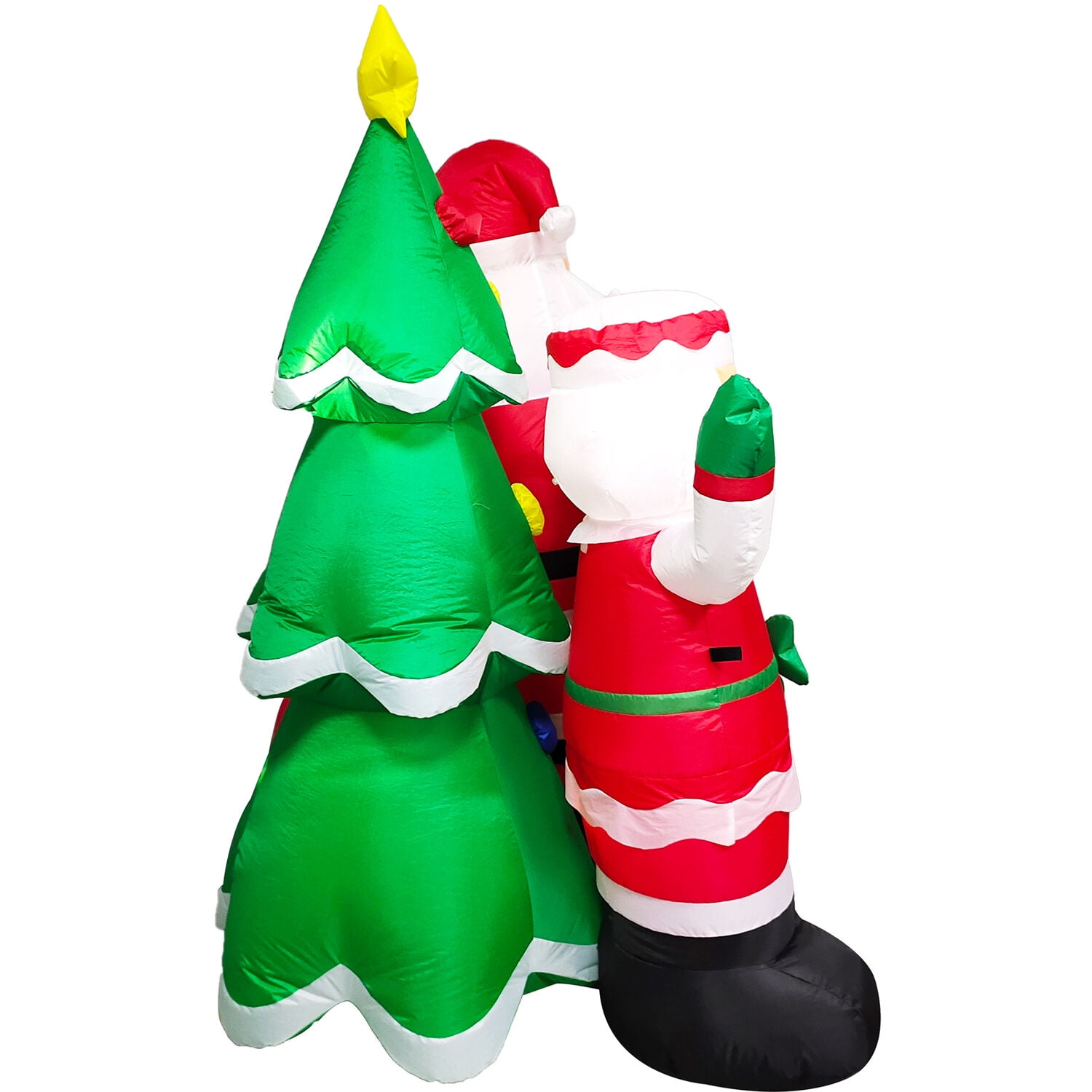 Fraser Hill Farm 6-Ft. Tall Pre lit Mr. and Mrs. Claus with Tree Inflatable with Music, FHFMRMRSCLS061-L - Image 6