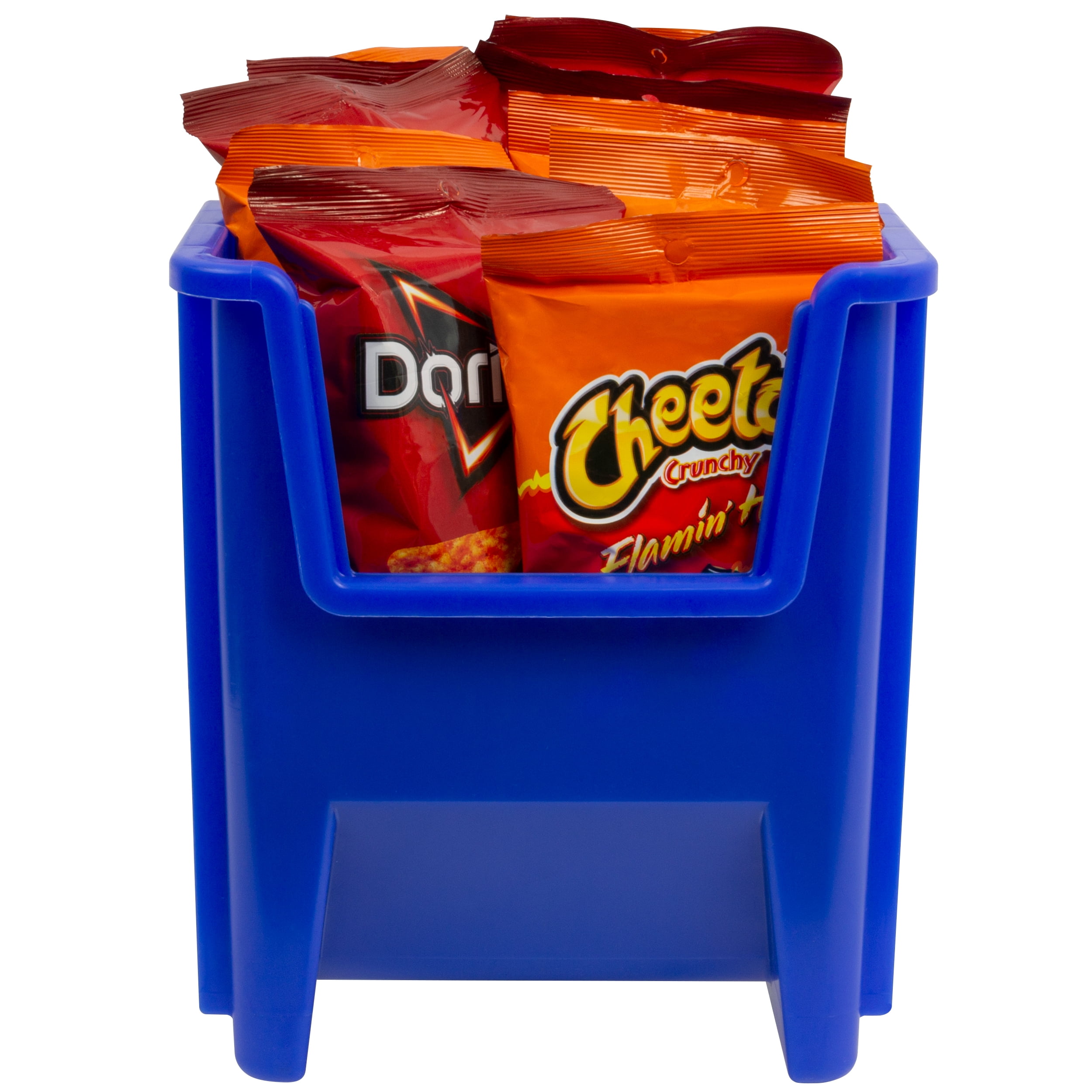 Akro-Mils Stak-N-Store 13014 Large Storage Bins Stackable Heavy Duty Containers, 17.5"x11"x12.5", Blue, 4-Pack - Image 7