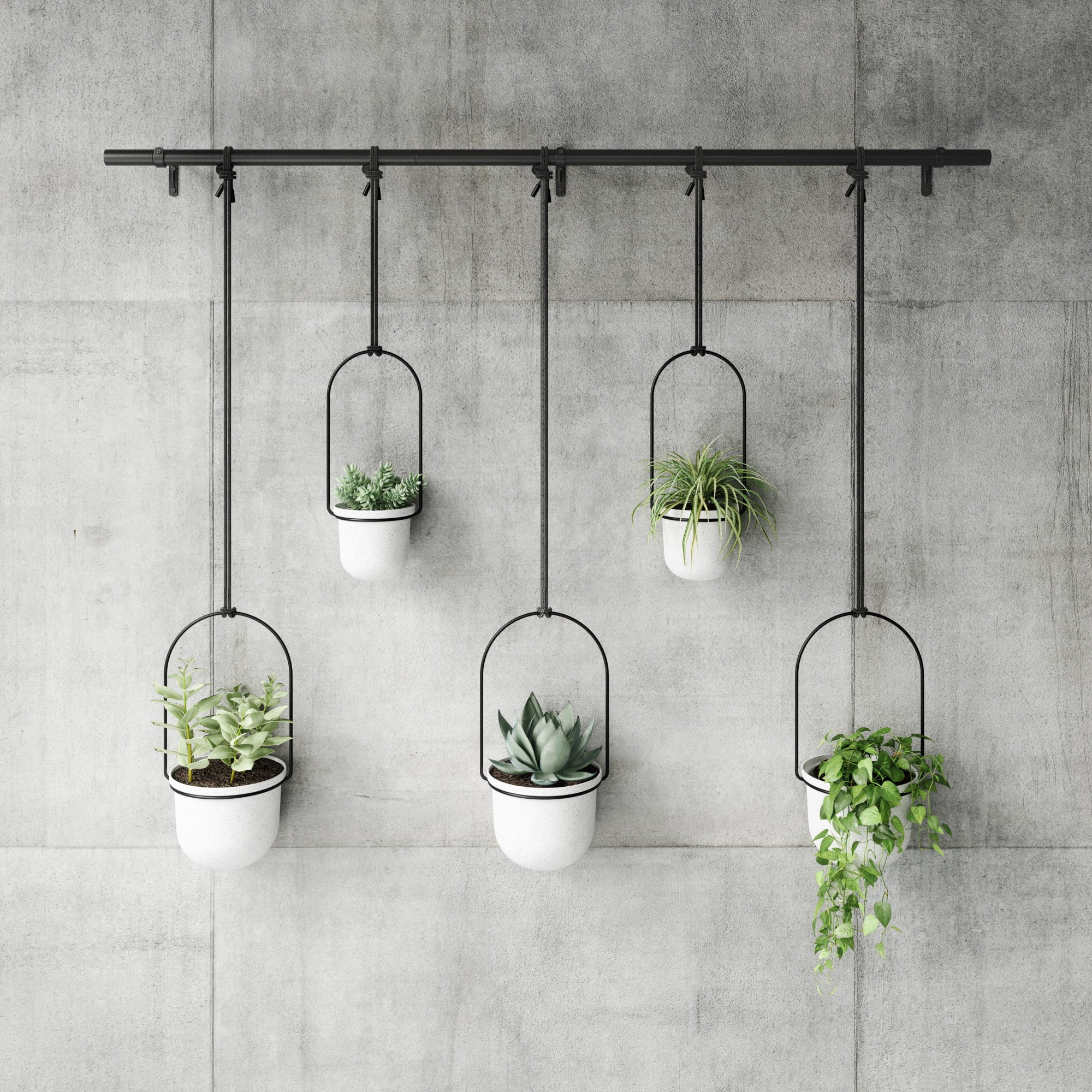 Umbra Triflora Hanging Planter Set of 5 White - Image 4