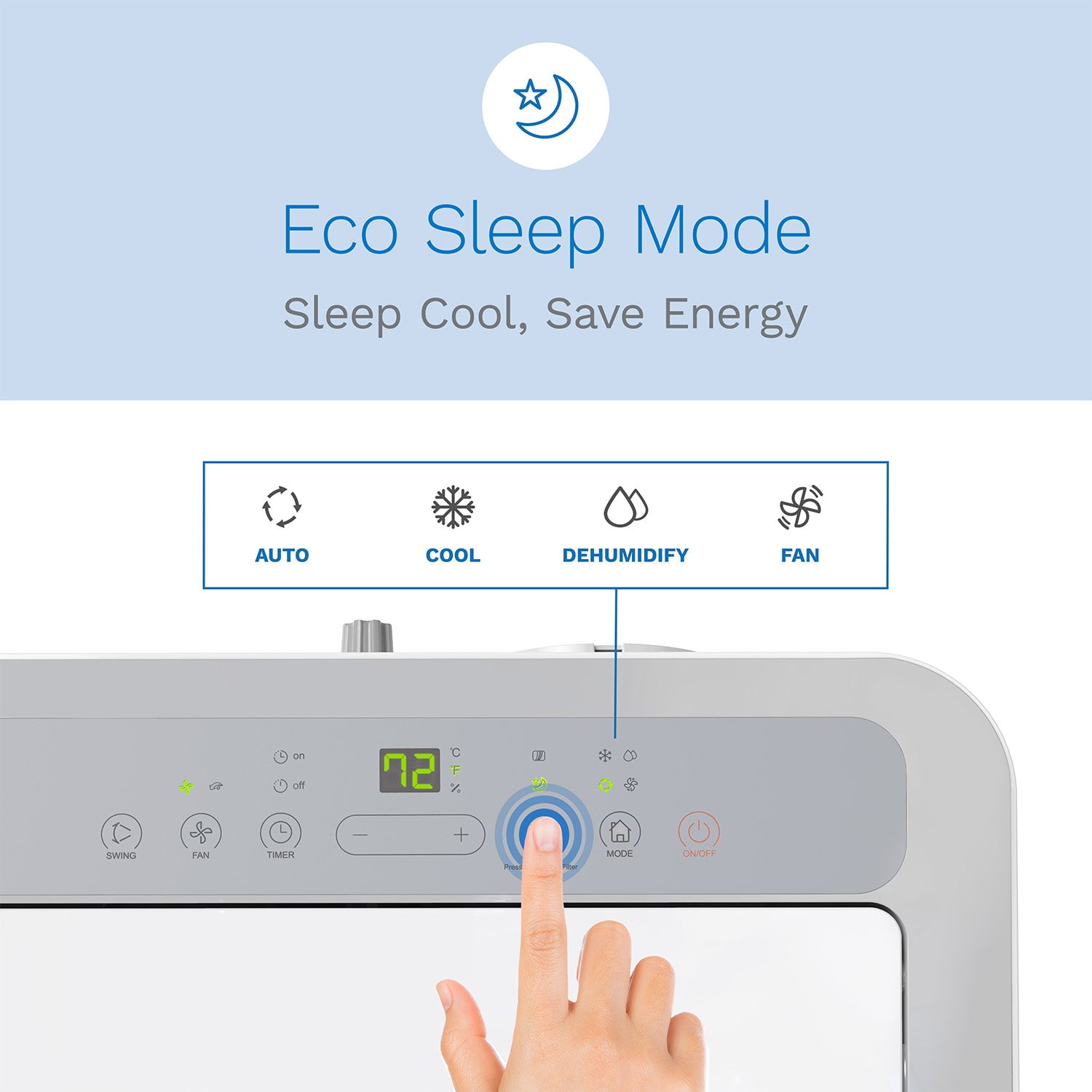 hOmelabs Portable Air Conditioner 12000 BTU - Cools Rooms up to 450 Sq. Ft. - Quiet AC Unit with Wheels, Washable Filter and Remote Control (New DOE 7200 BTU) - Image 6