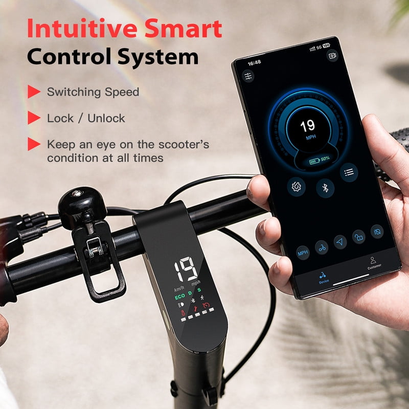 iScooter Electric Scooter for Adults Teens,350W Motor 21 Miles & 19 MPH Max,Extra-Wide Pedals, Portable Folding Design,Commuting E-Scooter Gift for Teens - Image 7