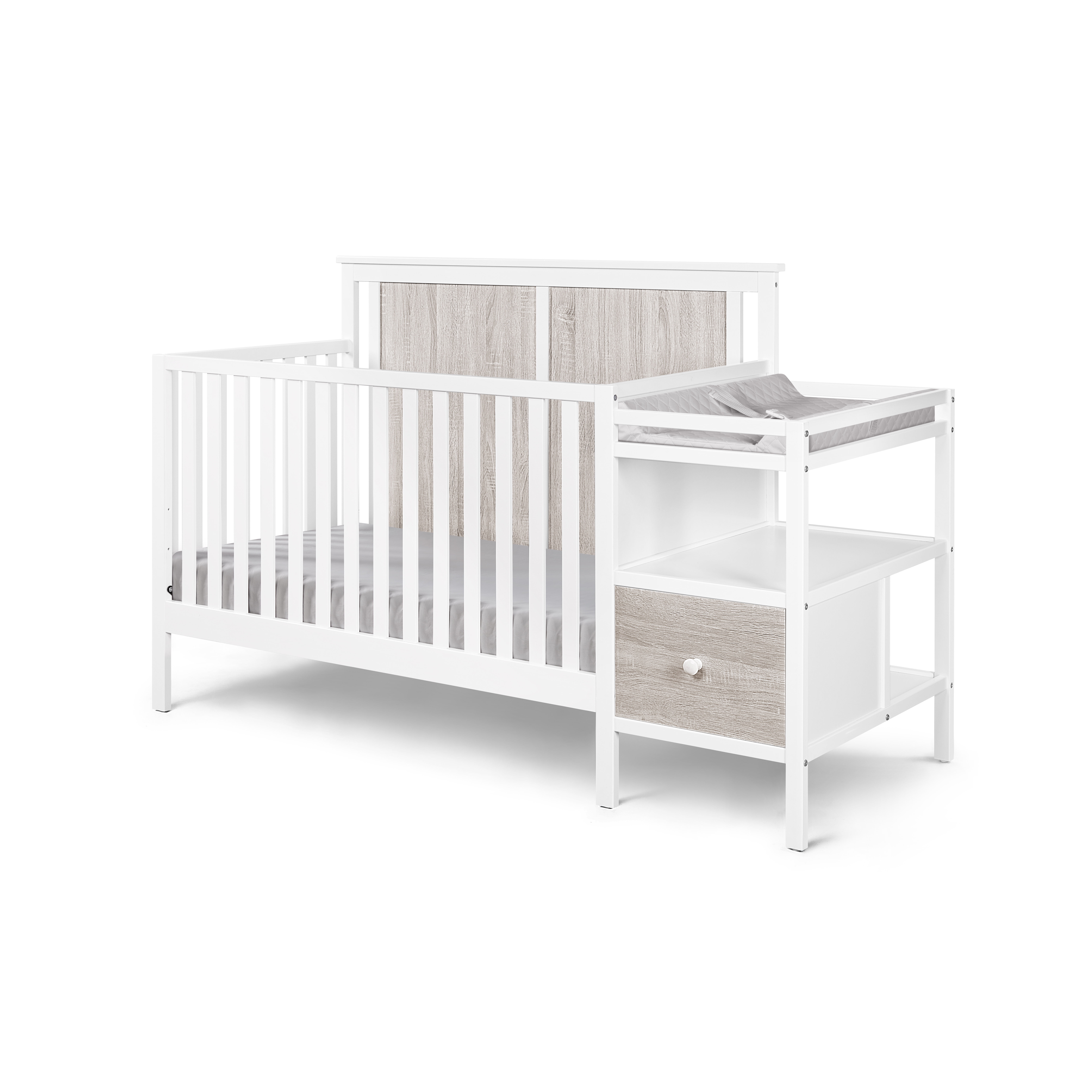 Suite Bebe Connelly 4-in-1 Convertible Crib and Changer Combo, White - Image 8