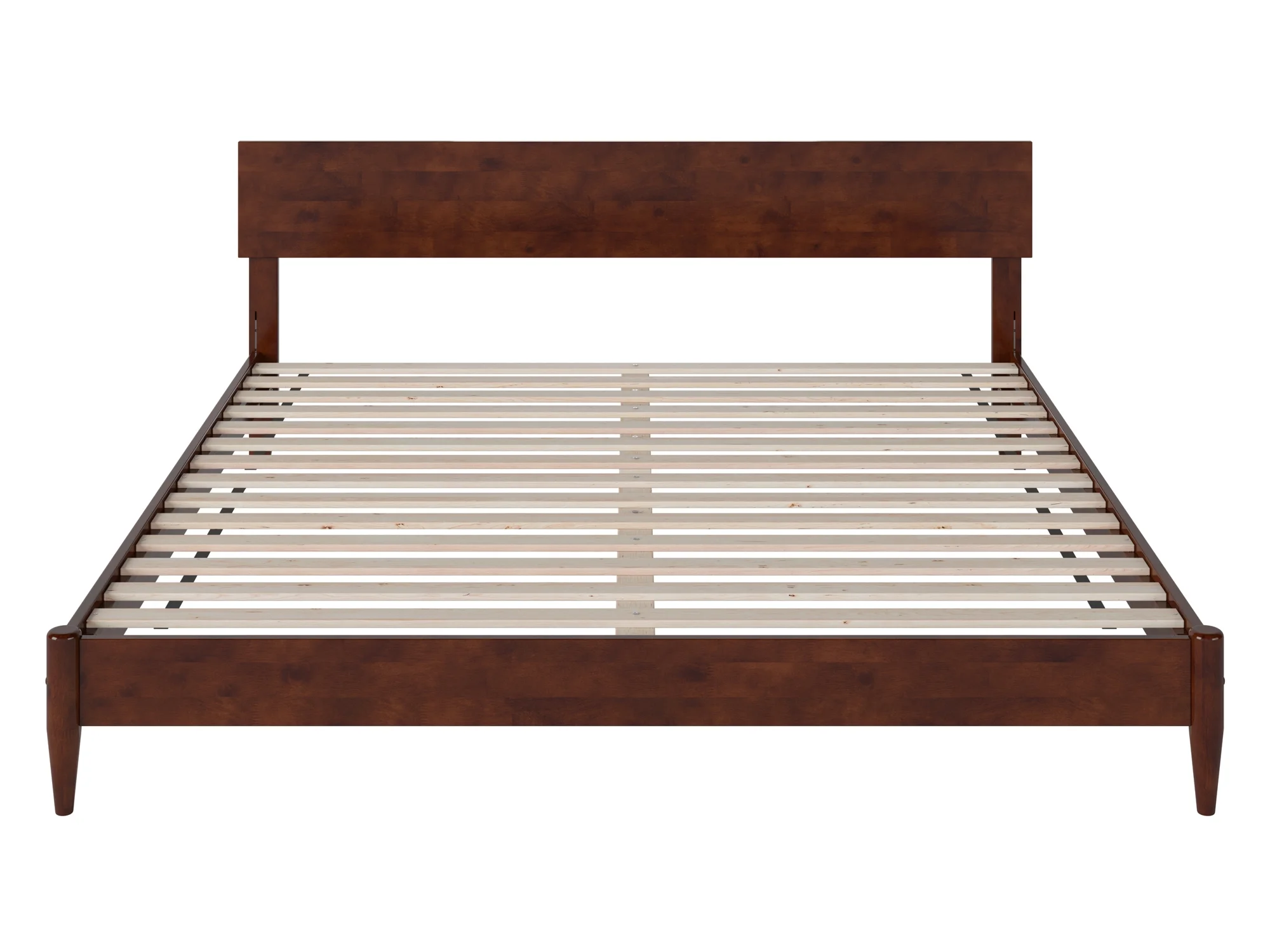 AFI Aria King Modern Solid Wood Low Profile Platform Bed, Walnut - Image 3