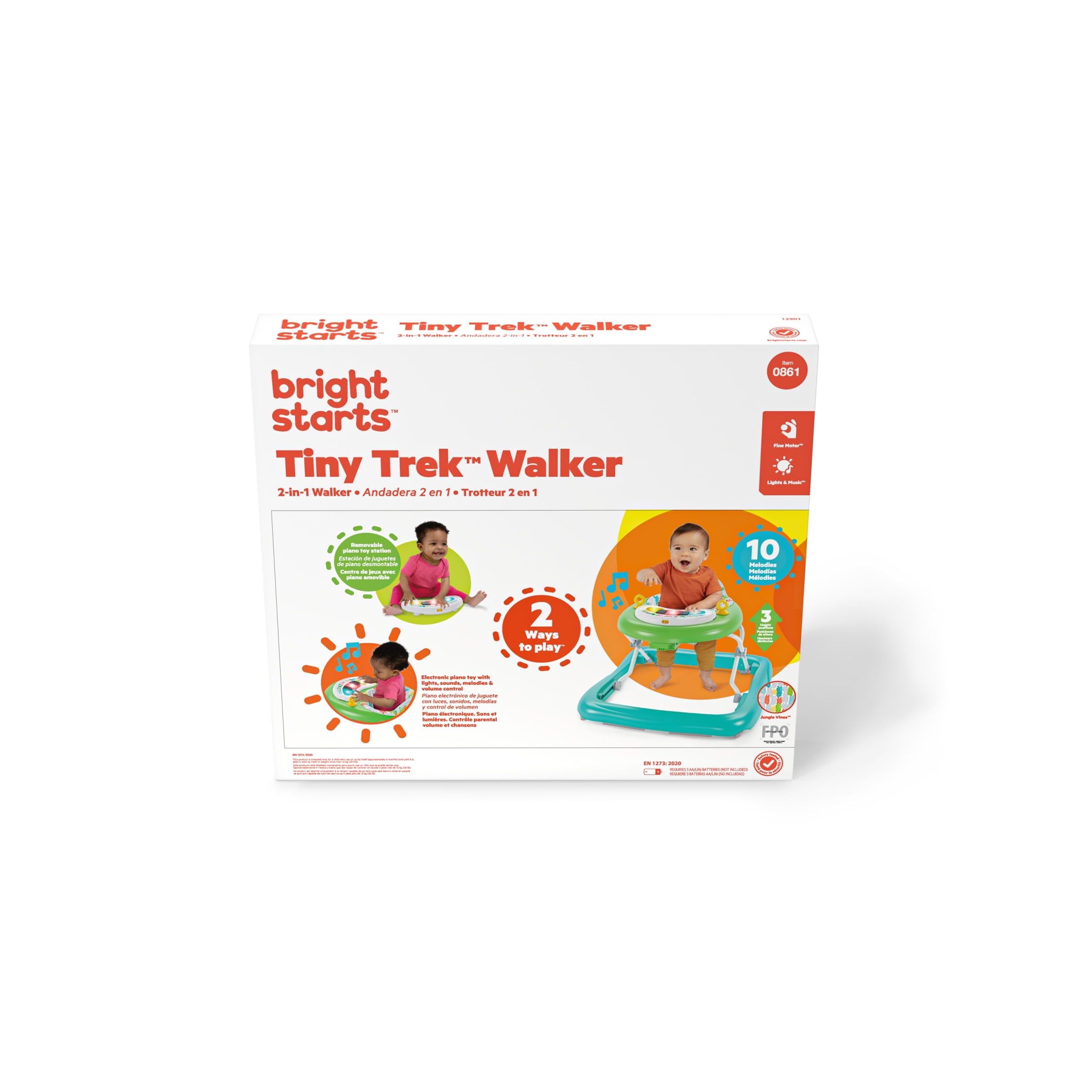 Bright Starts Tiny Trek 2-in-1 Baby Activity Walker, Jungle Vines - Unisex 6 Months+ - Image 14