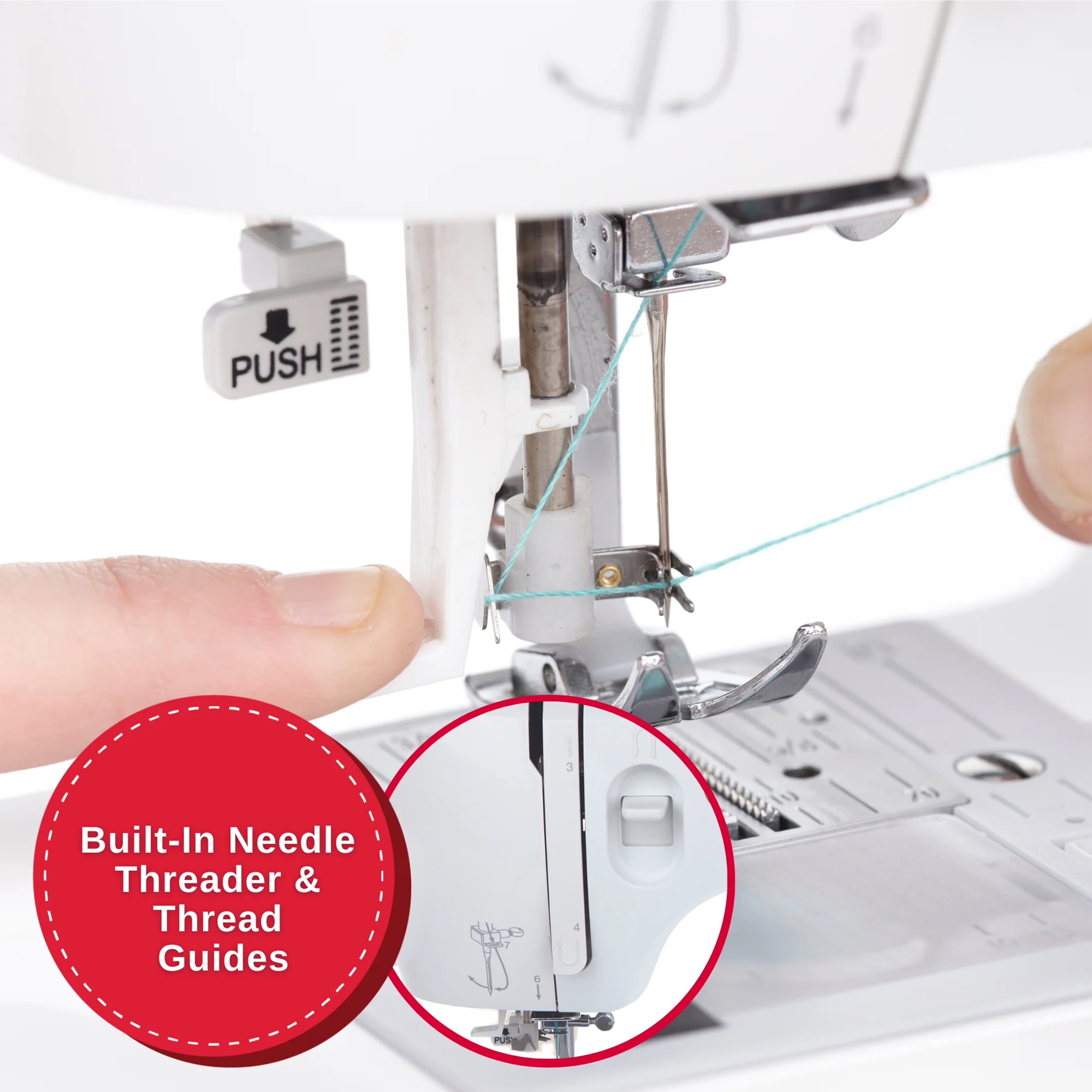 SINGER Simple 3337 Lightweight & Portable Sewing Machine With 108 Stitch Applications, LED Light & 1-step Buttonhole | Used for Crafting and Sewing - White - Image 10