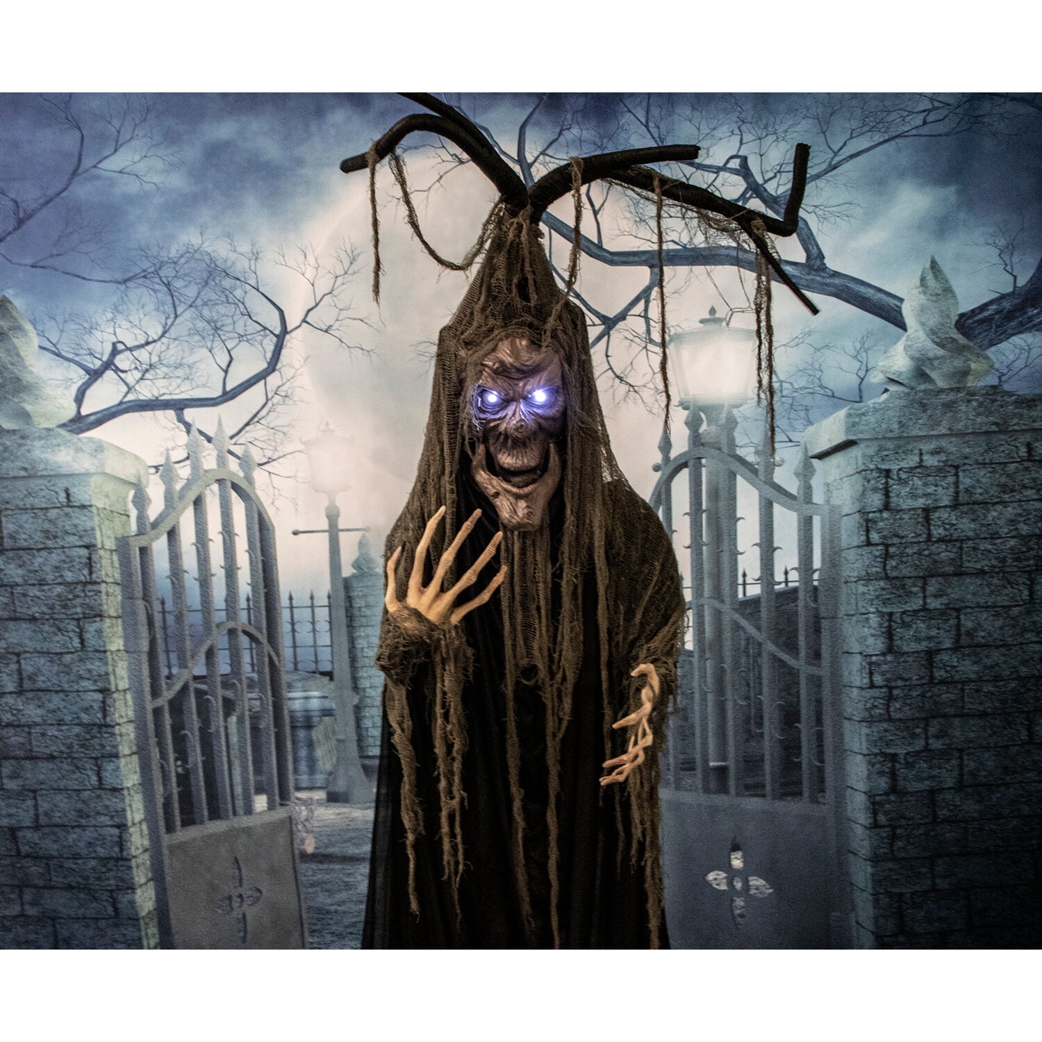 Haunted Hill Farm 6.5 ft Poseable Talking Tree with Moving Mouth, Lights and Sound, Indoor or Covered Outdoor Halloween Decoration, HHTREE-1FLS - Image 9