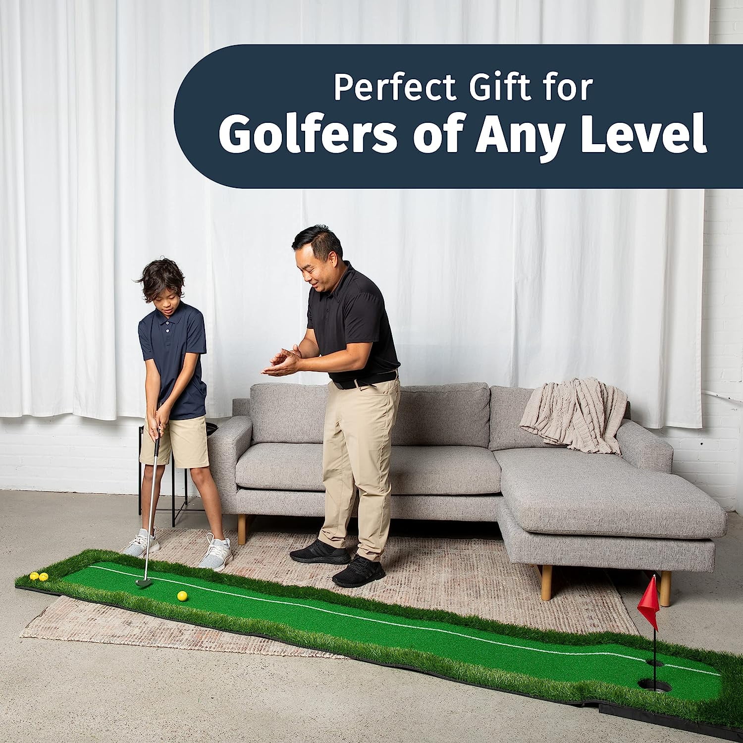 Abco Tech Golf Putting Green Mat - Portable Synthetic Turf Mat - Outdoor and Indoor - for Practicing and Training - Long Lasting Design - Includes 3 Free Golf Balls (1.6ft x 10ft) - Image 6