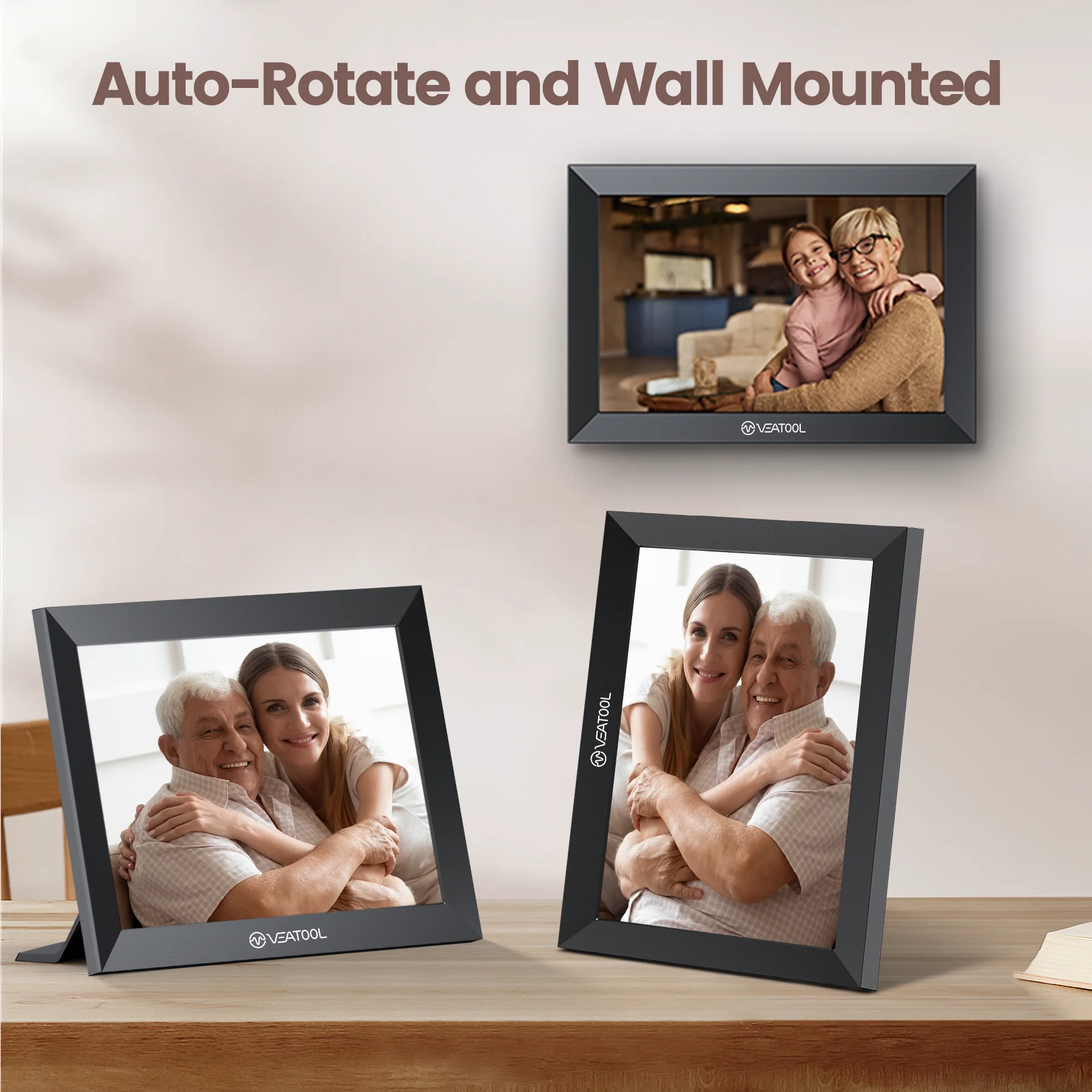 VEAT00L WiFi Digital Picture Frame 10.1 Inch,1280*800 IPS Touch Screen Digital Photo Frame with 32GB Memory, Auto-Rotate, Wall Mountable, Instantly Send Photos or Videos from Anywhere via Uhale App - Image 8