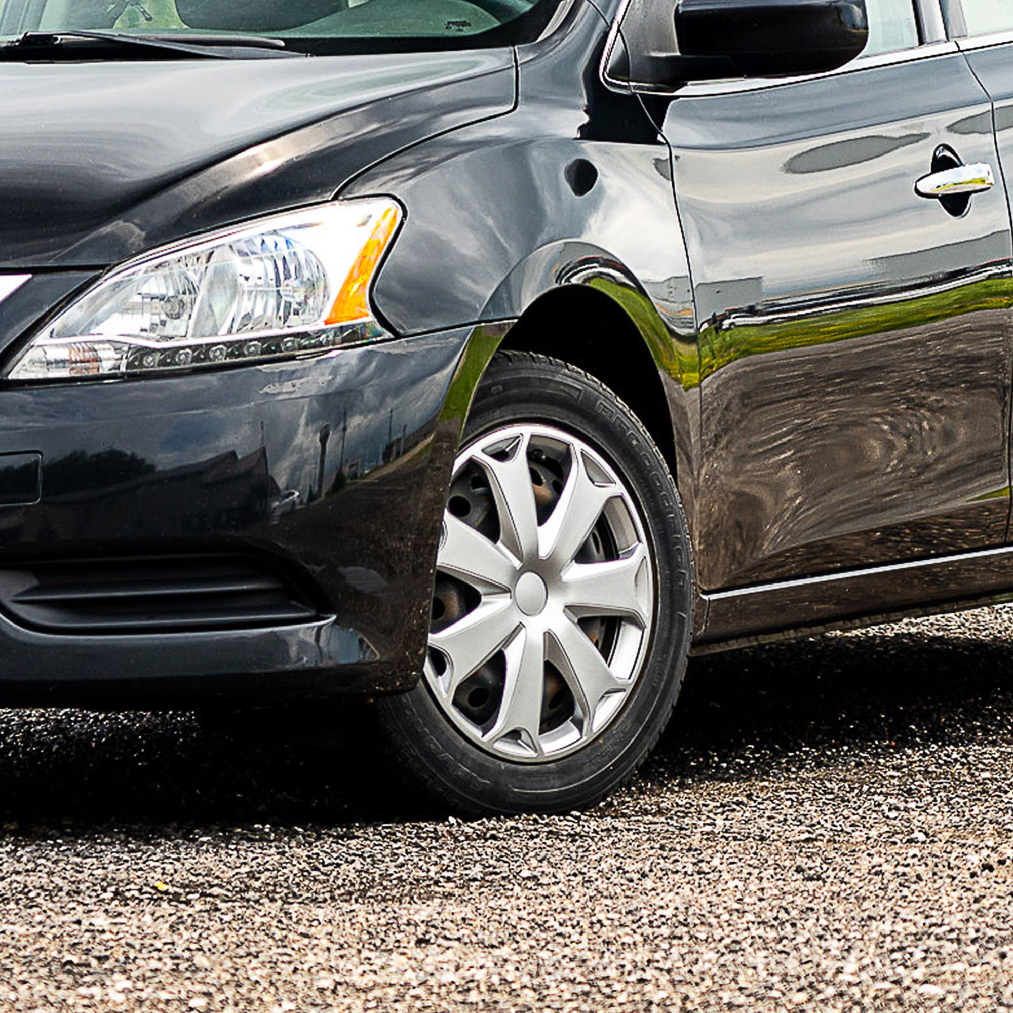 Alpena 16" Ivo Carbon, Silver, Set of 4, Model 58391, Fits Most Steel Wheels for Cars and SUV's - Image 6