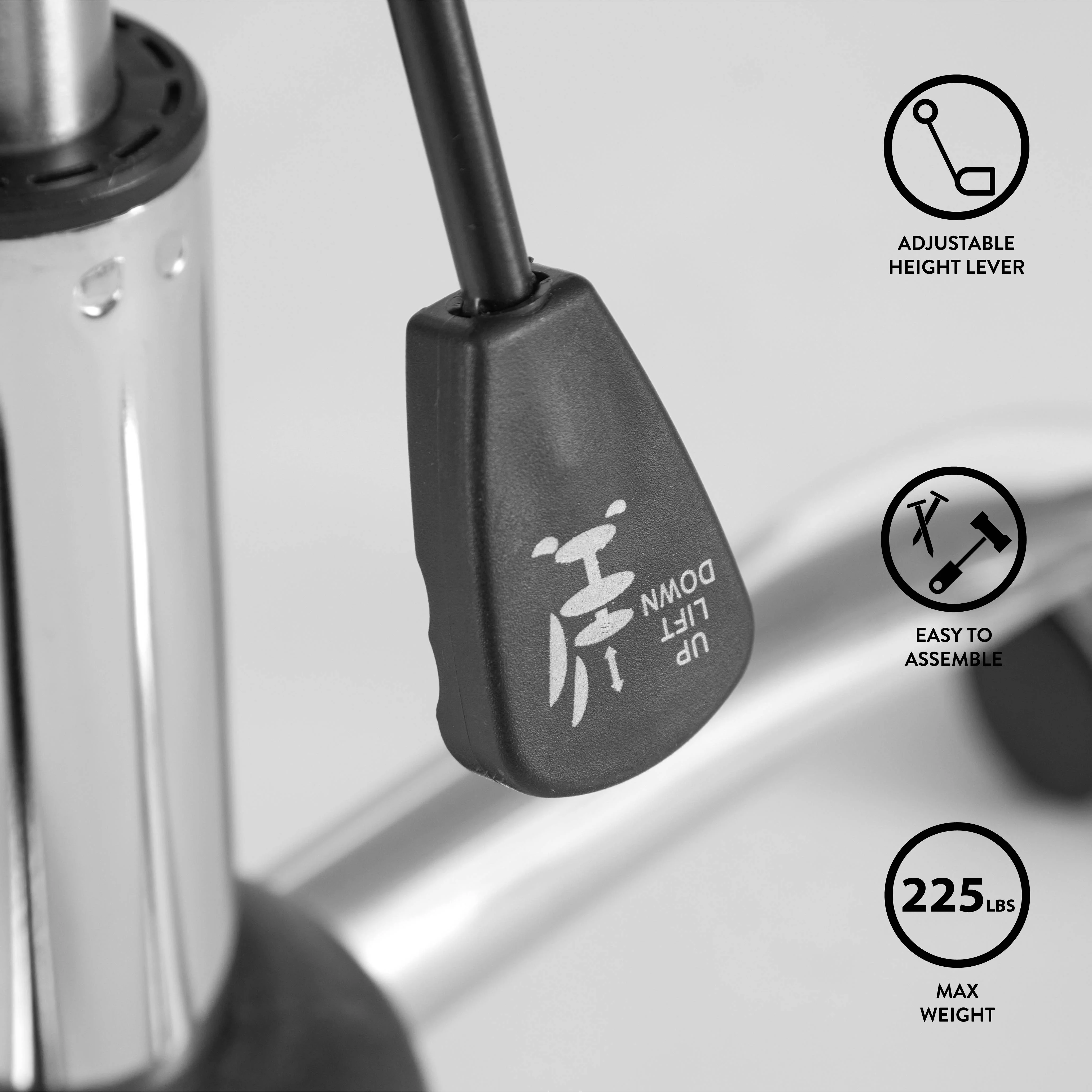 Urban Shop Polyester Faux Fur Armless Swivel Task Office Chair, Black, Adjustable Height, Mid Back - Image 3