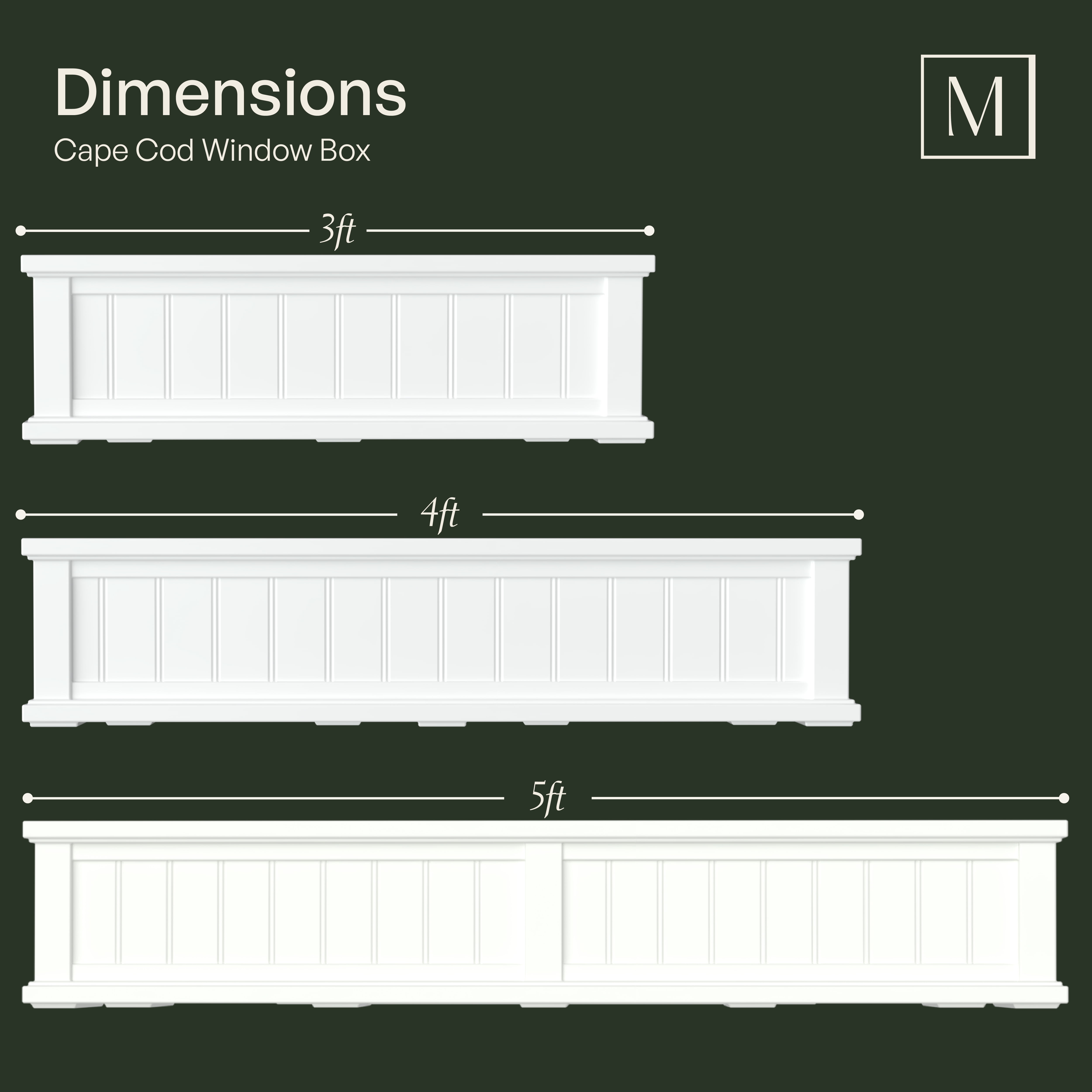 Cape Cod 36" x 11" x 11" Rectangle White Self-Watering Plastic Window Box Planter - Image 10