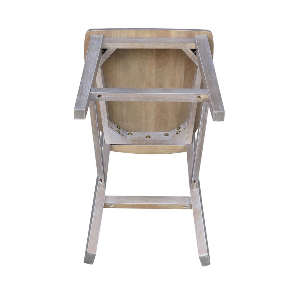 International Concepts San Remo 24" Counter Height Stool in Washed Gray Taupe - Image 5