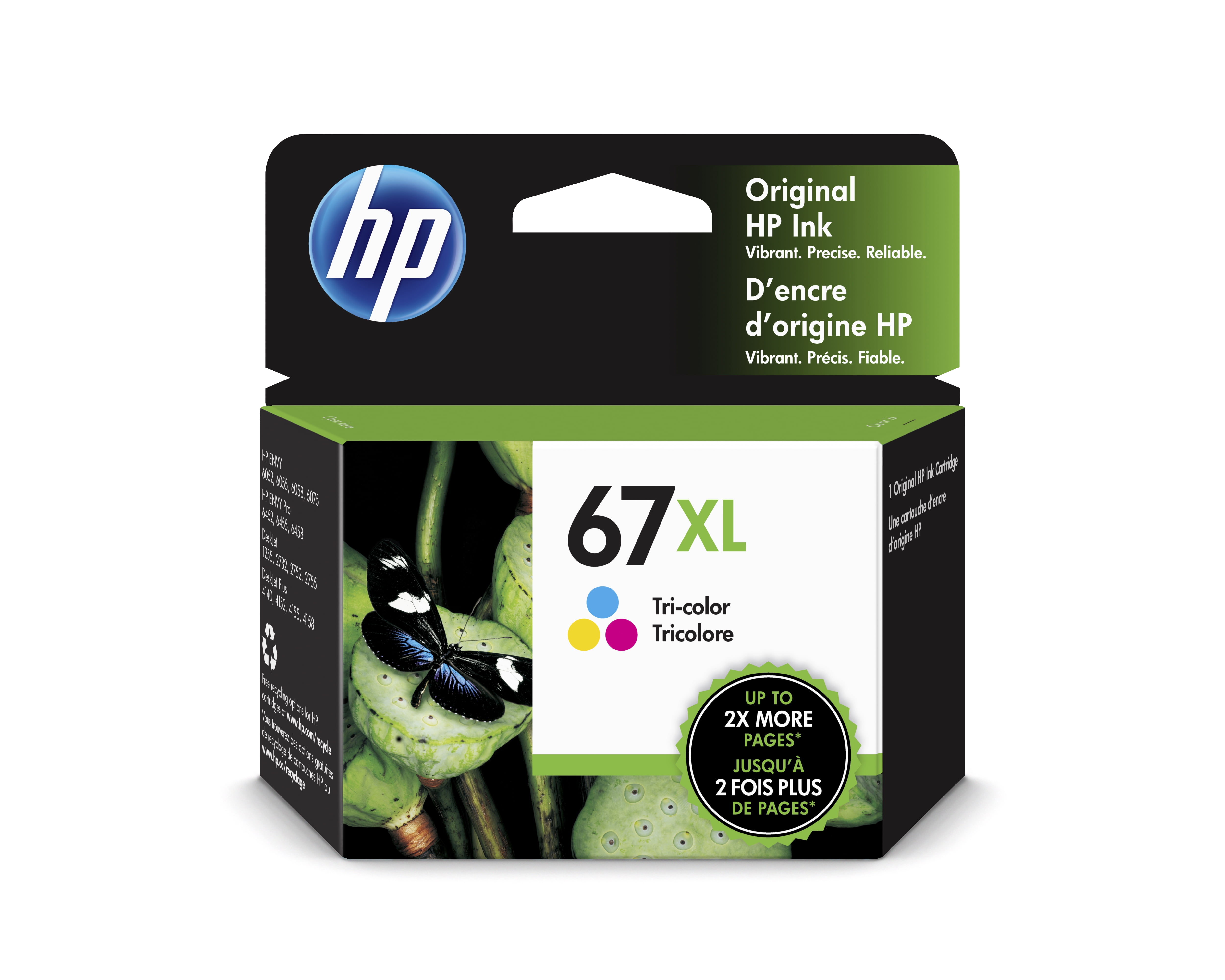 HP 67XL Black and Tri-Color (Yellow, Cyan, Magenta) Ink Cartridges Combo Original - Image 4