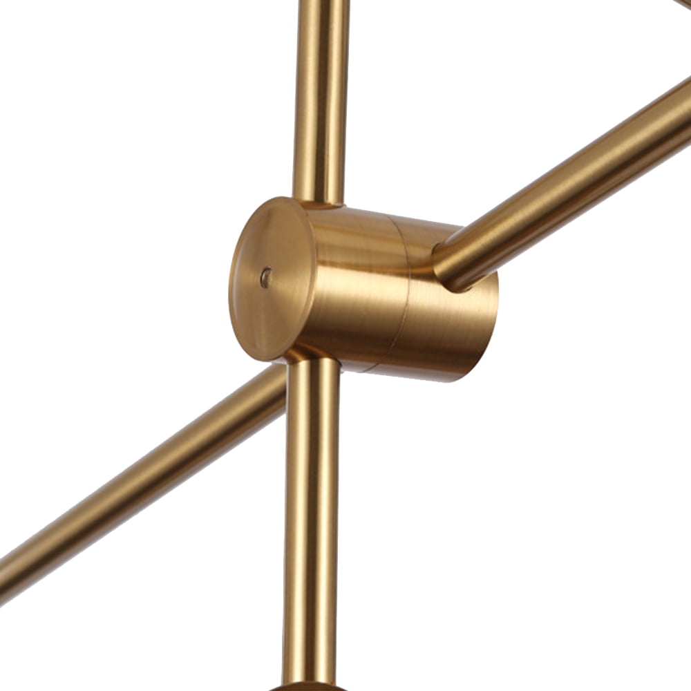 YANSUN 6 Light Sputnik-Inspired Chandelier,Gold Modern Chandelier Pendant Lighting for Kitchen Island Bedroom Living Room - Image 5