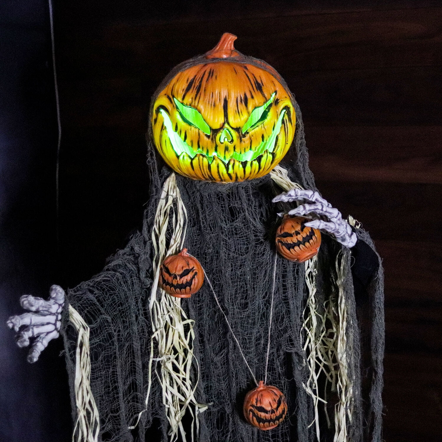 Haunted Hill Farm 5.3 ft Animatronic Pumpkin Man, Indoor/Outdoor Halloween Decor, Multi-Color, HHPUMP-6FLS - Image 3