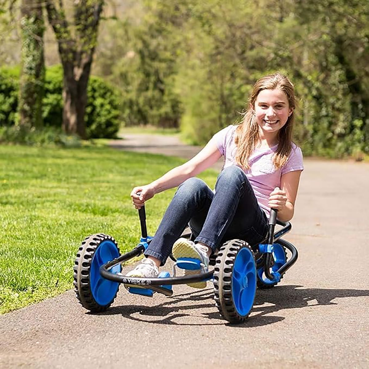 YBIKE Explorer Pedal Car, Three Wheel Go-Kart, Up to 155 lbs, Ages 5 & up - Blue - Image 6